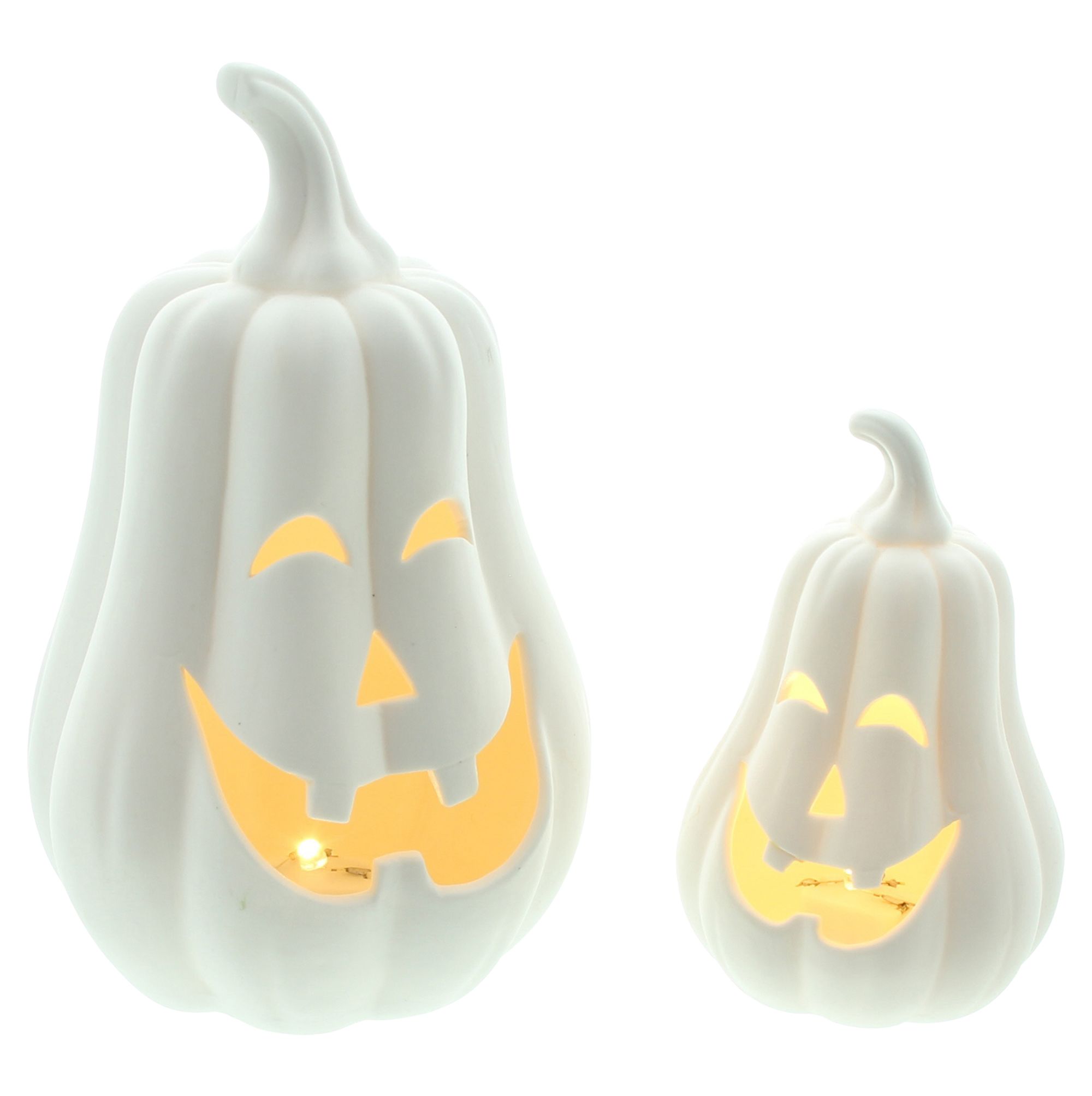 Acheter Lot de 2 citrouilles LED "White"  dans la boutique en ligne de Frank Flechtwaren pour Citrouilles