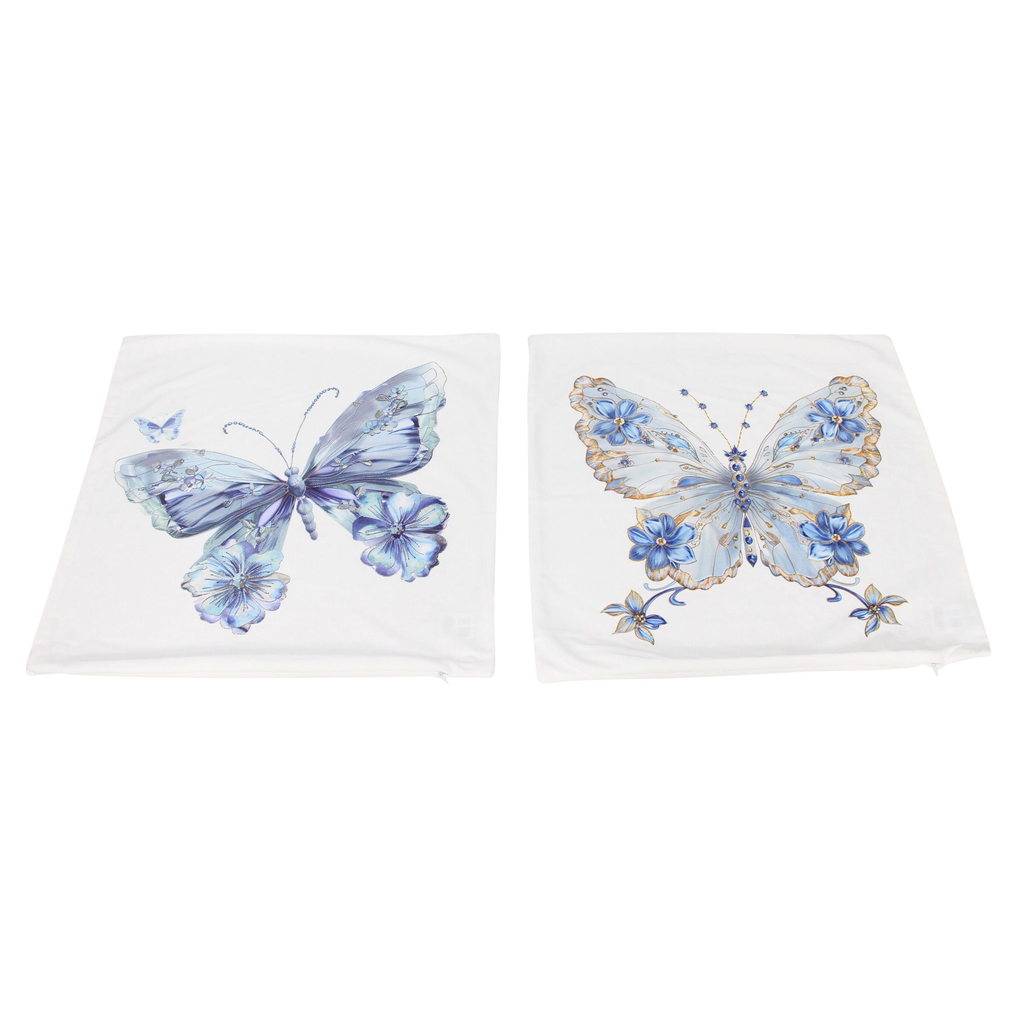 Acheter Lot de 2 housses de coussin "Papillon bleu"  dans la boutique en ligne de Frank Flechtwaren pour Remplissages