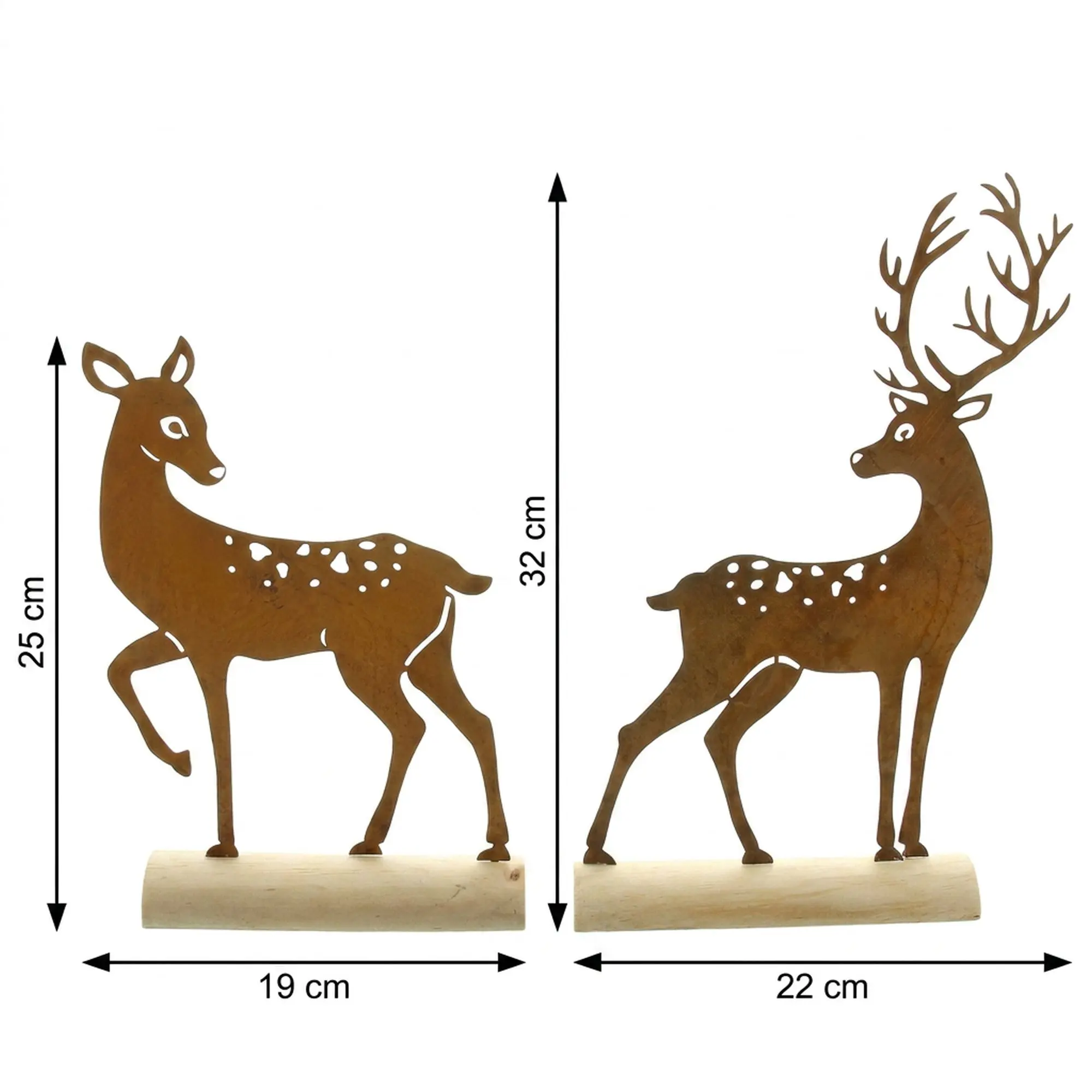 Acheter Lot de 2 décorations métalliques "Cerf"  dans la boutique en ligne de Frank Flechtwaren pour Figurines