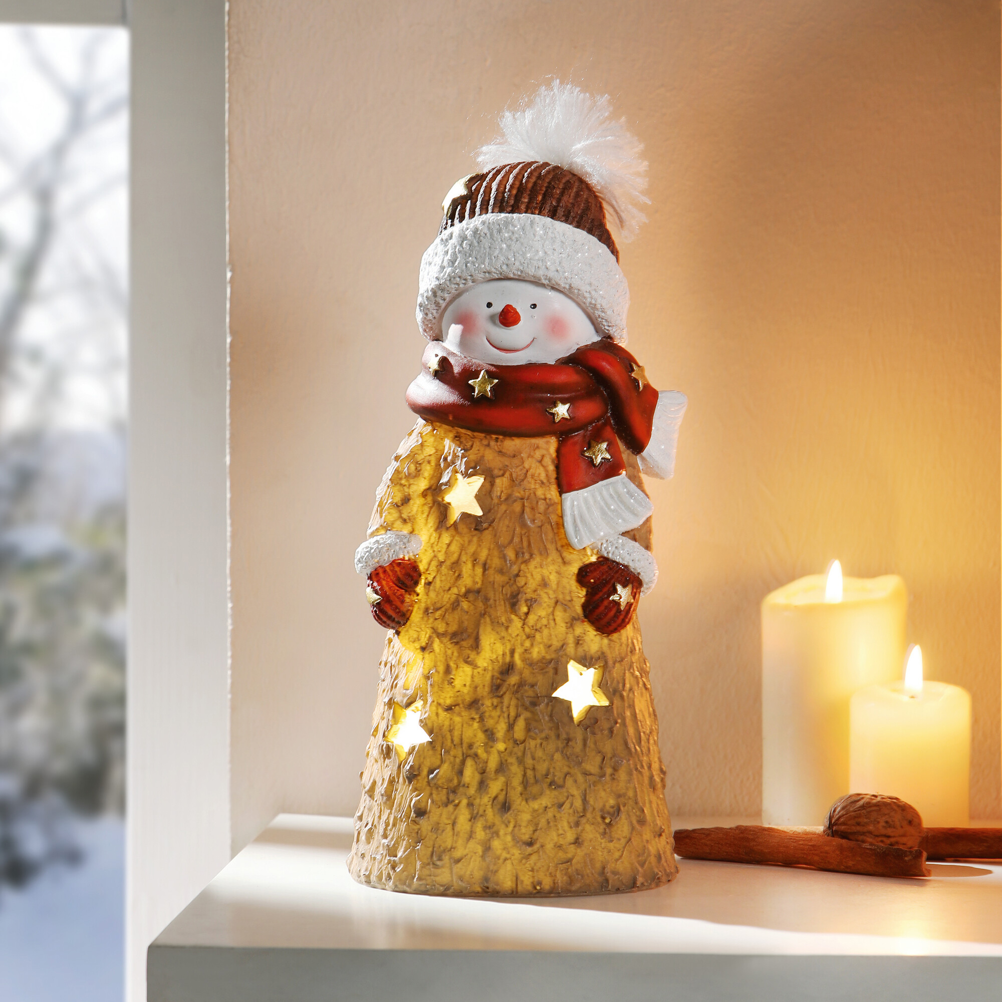 Acheter Bonhomme de neige LED "temps d'hiver"  dans la boutique en ligne de Frank Flechtwaren