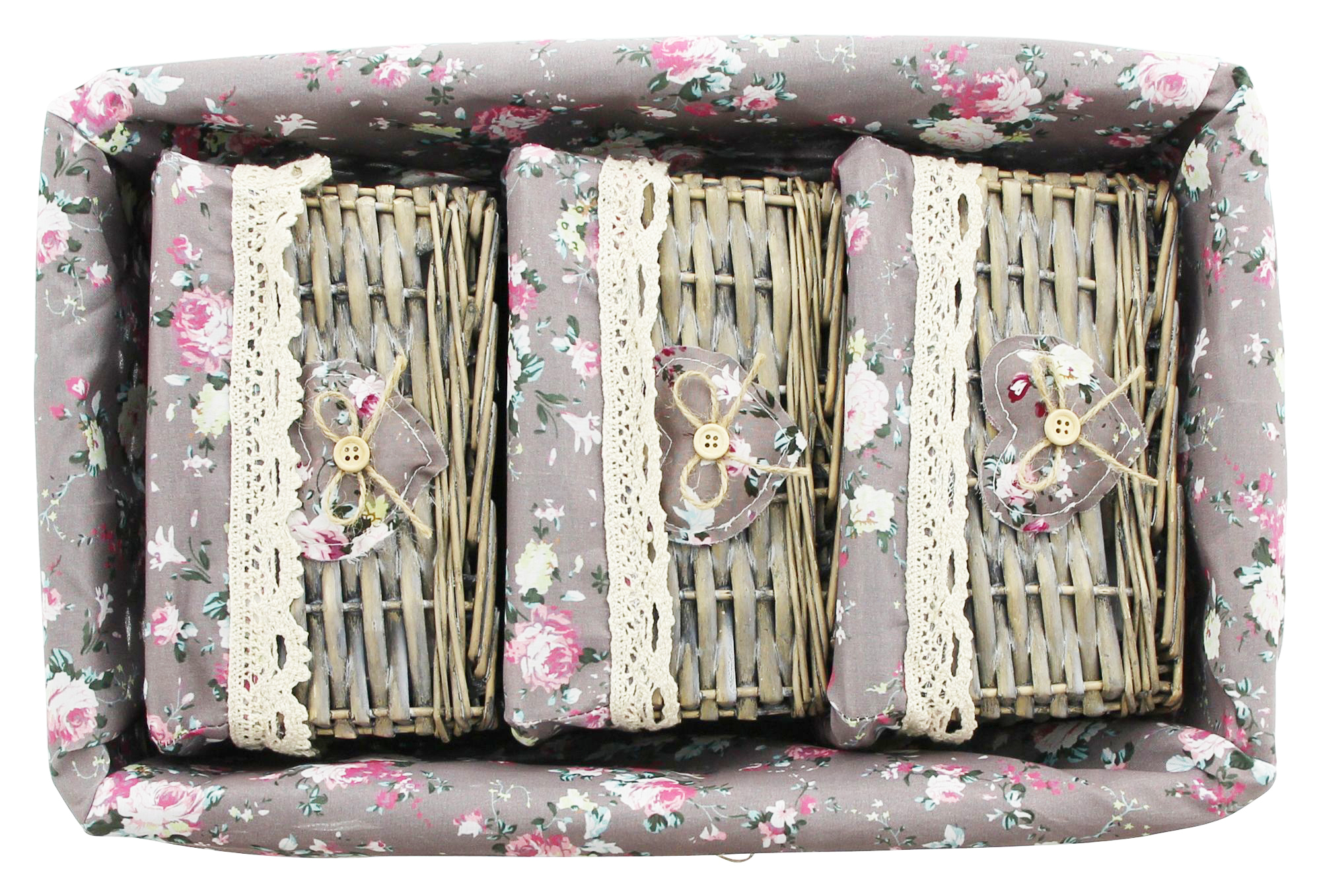 Acheter Lot de 4 corbeilles "roses" dans la boutique en ligne de Frank Flechtwaren pour Paniers de remplissage & universels Acheter Lot de 4 corbeilles "roses" dans la boutique en ligne de Frank Flechtwaren pour Paniers de remplissage & universels