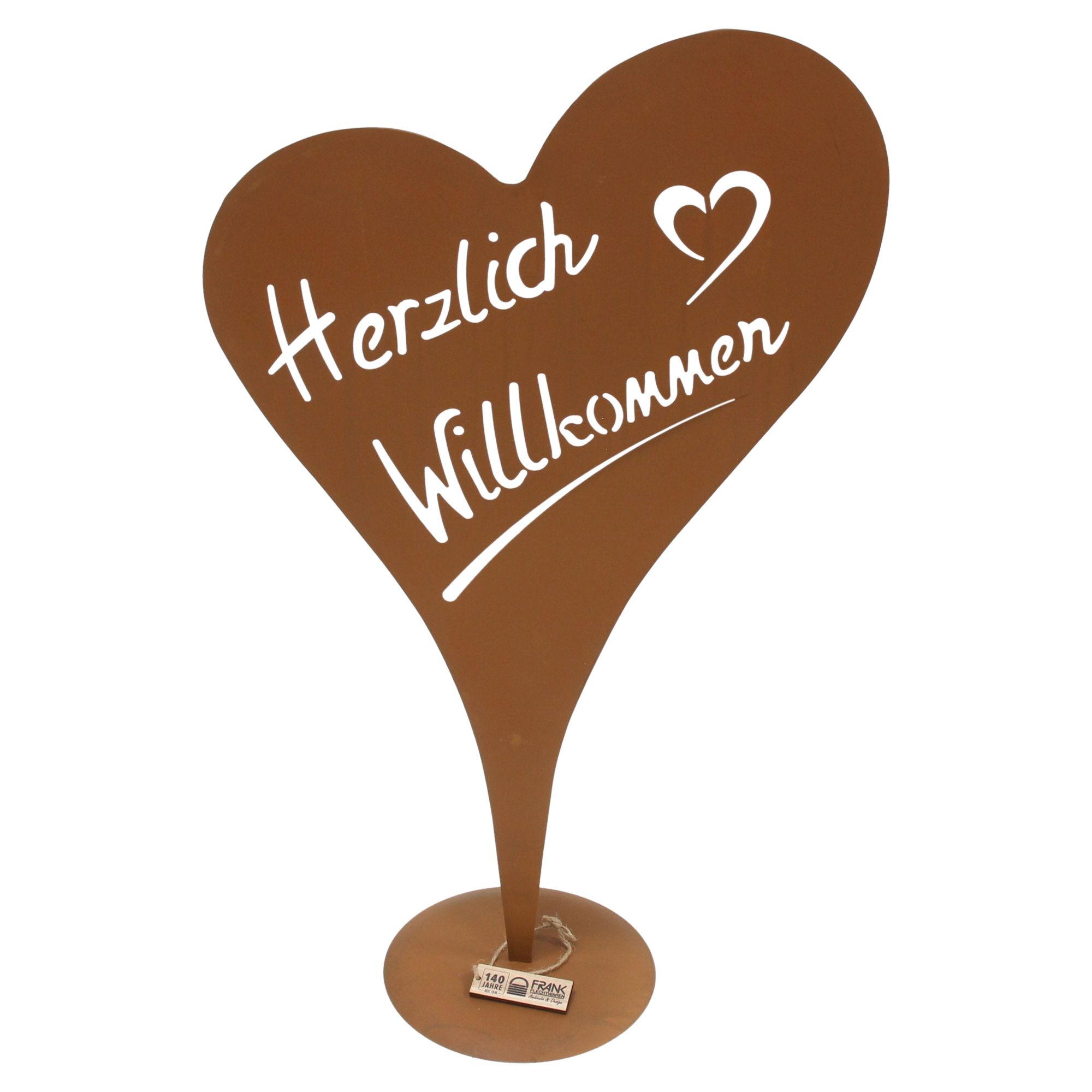 Acheter Coeur "Herzlich Willkommen"  dans la boutique en ligne de Frank Flechtwaren pour Décoration de jardin