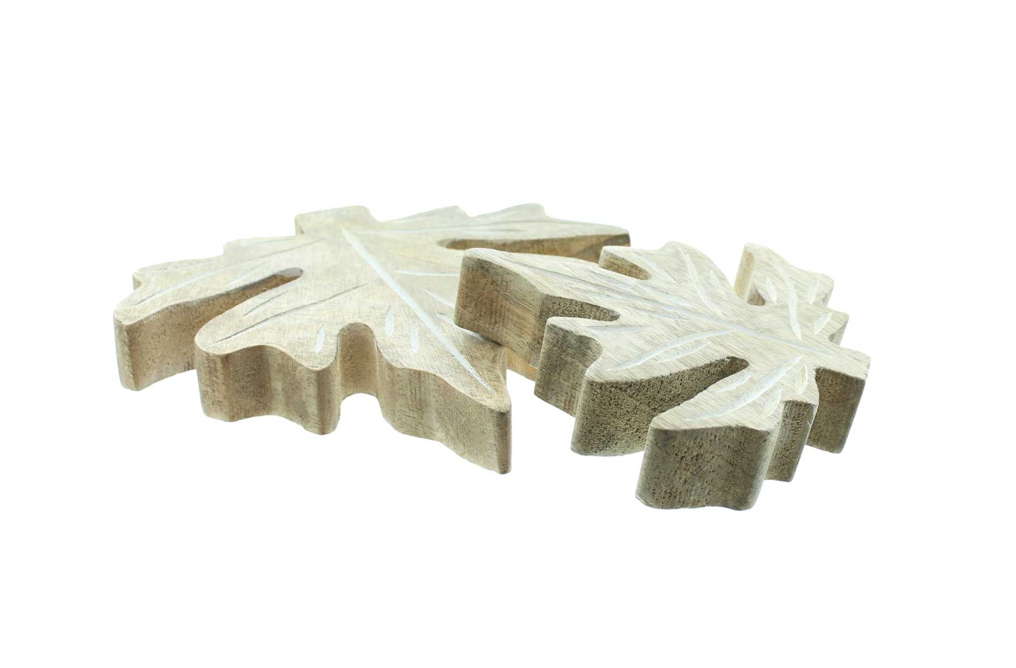 Acheter Lot de 2 feuilles de décoration "bois de manguier"  dans la boutique en ligne de Frank Flechtwaren pour Figurines