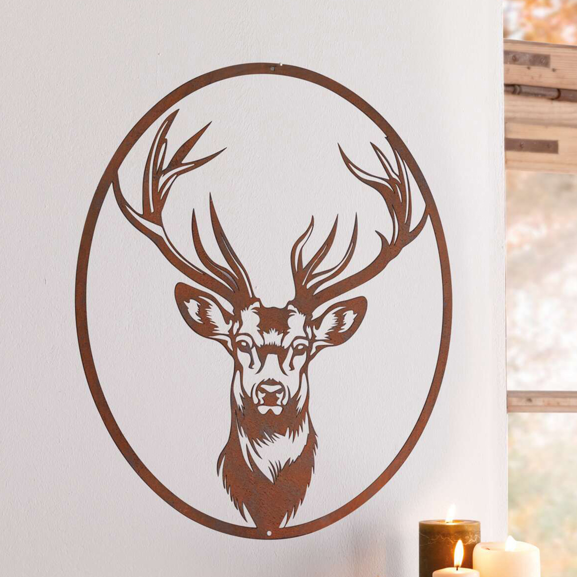 Acheter Décoration murale "cerf"  dans la boutique en ligne de Frank Flechtwaren