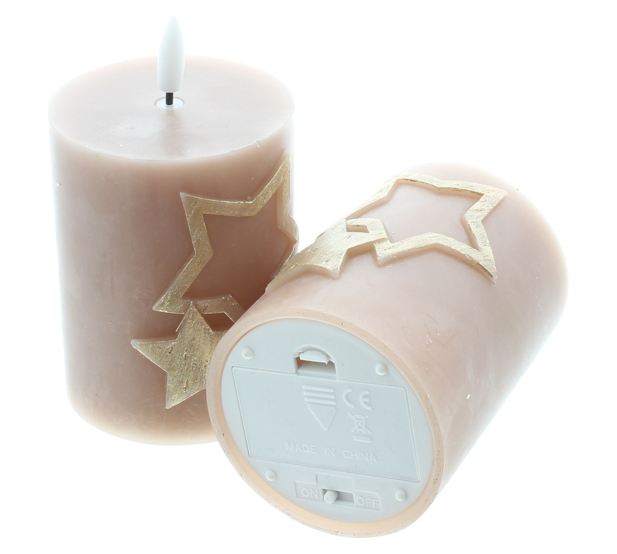 Acheter Lot de 2 bougies LED "étoiles", beige  dans la boutique en ligne de Frank Flechtwaren pour Bougies &amp; LEDs