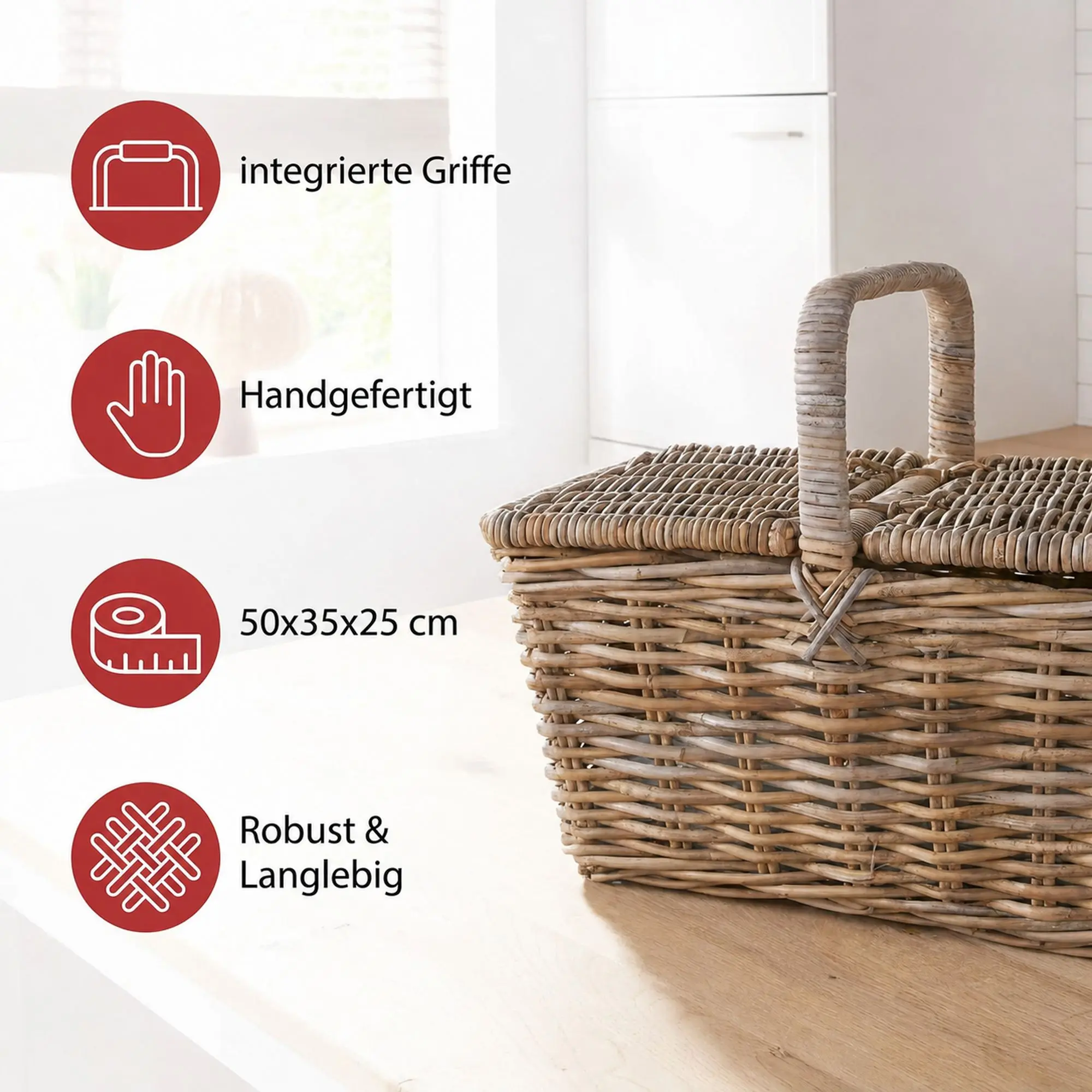Acheter Panier pique-nique "rotin"  dans la boutique en ligne de Frank Flechtwaren pour Charme champêtre