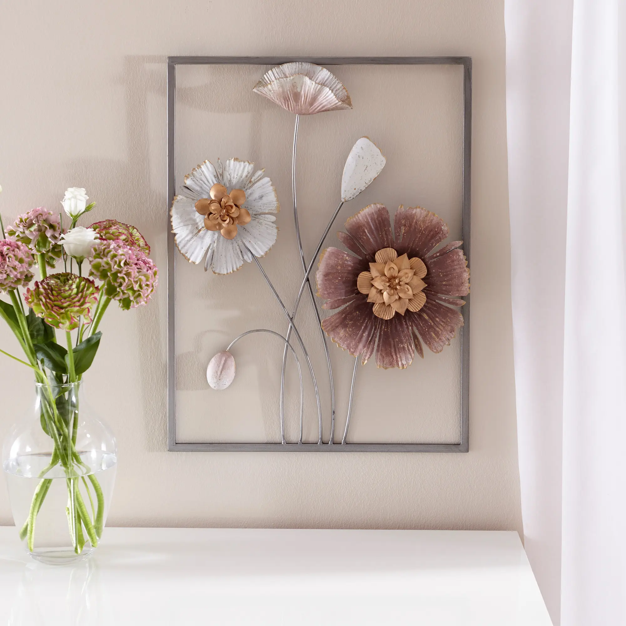 Acheter Décoration murale "fleurs métalliques"  dans la boutique en ligne de Frank Flechtwaren
