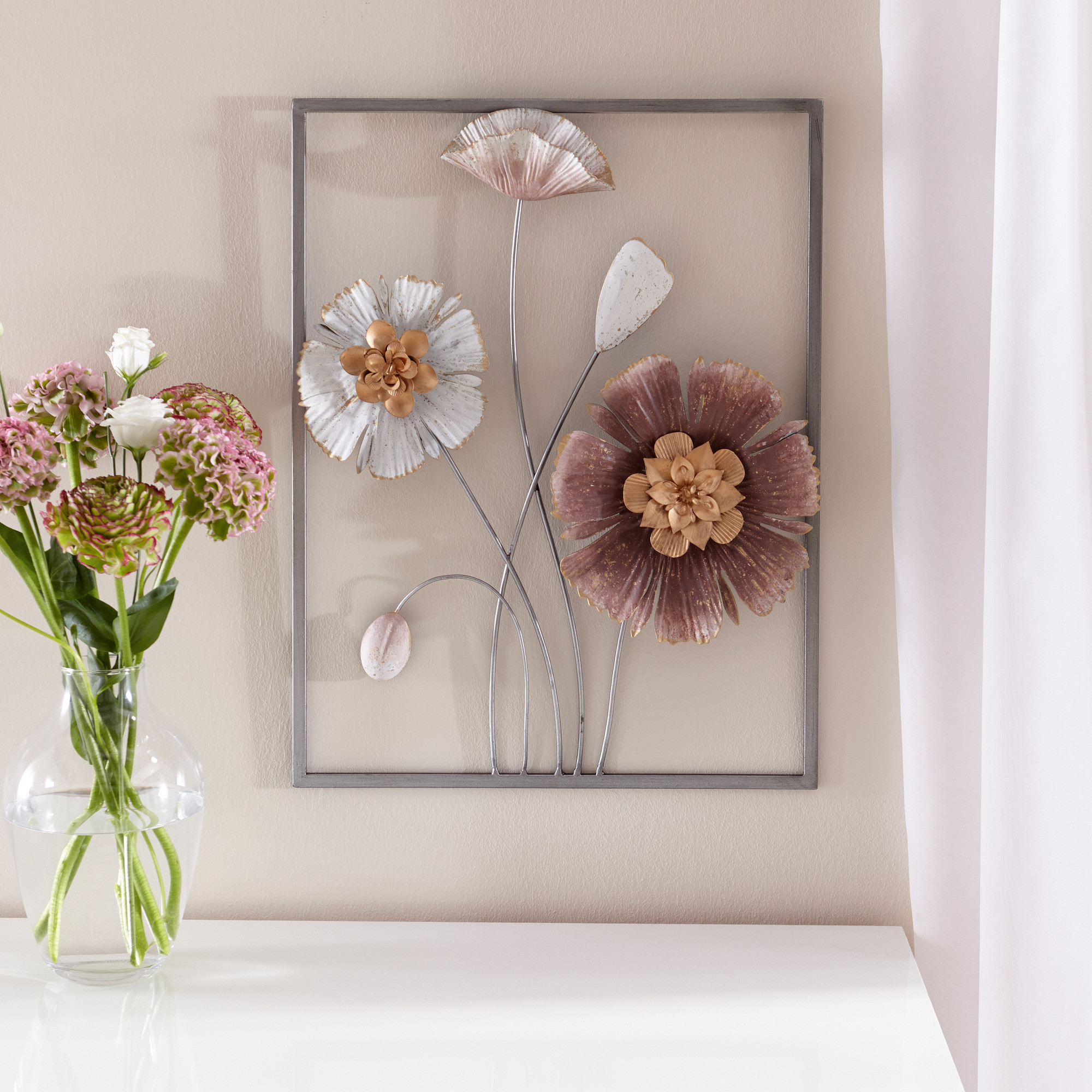 Acheter Décoration murale "fleurs métalliques"  dans la boutique en ligne de Frank Flechtwaren