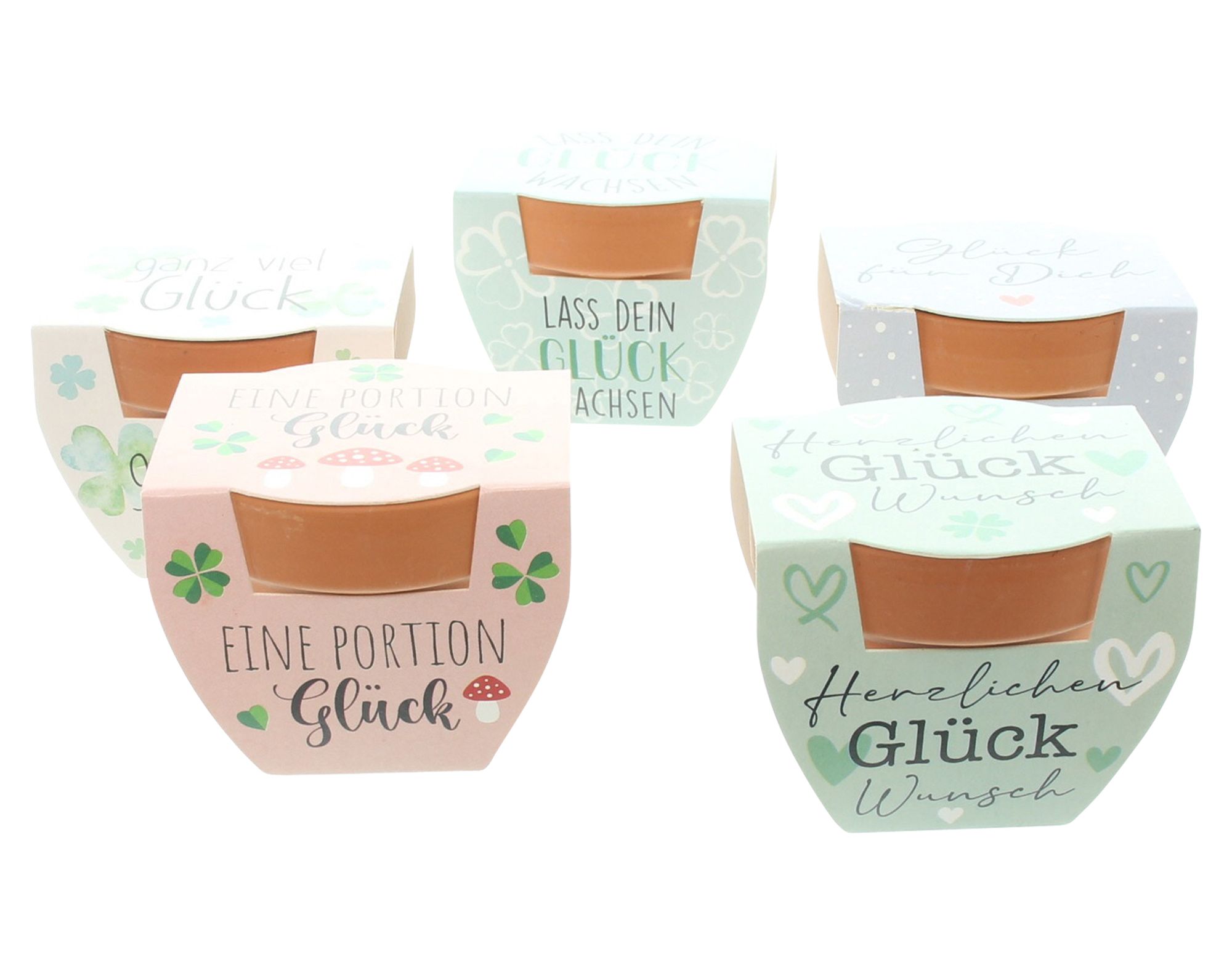 Acheter Lot de 2 minipot "trèfle porte-bonheur"  dans la boutique en ligne de Frank Flechtwaren pour Décoration