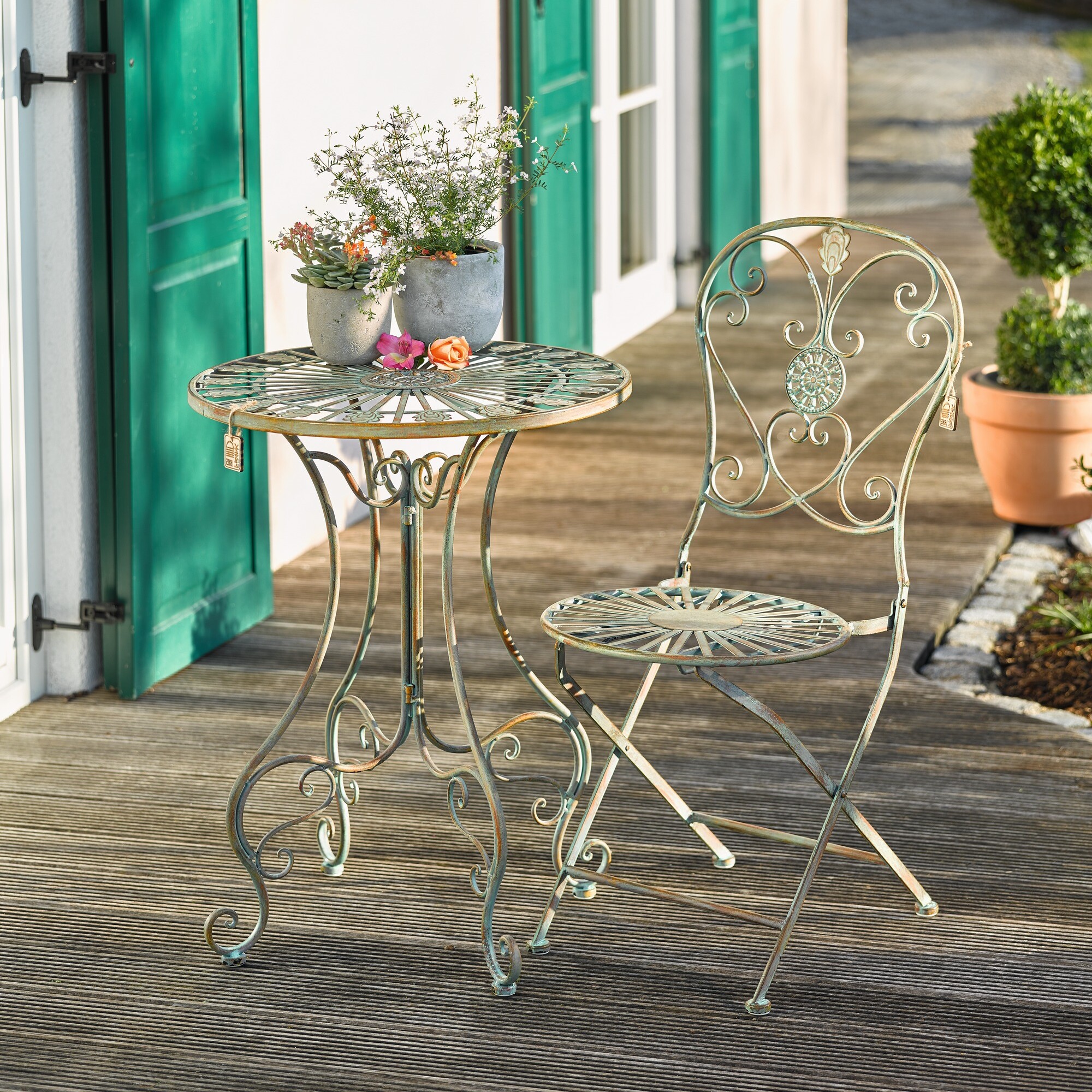 Acheter Chaise en métal "oeil de paon"  dans la boutique en ligne de Frank Flechtwaren