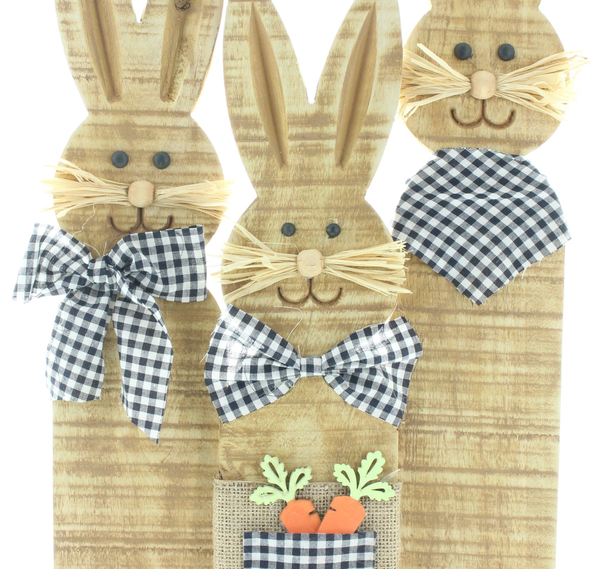 Acheter Trio de lapins "look carreaux"  dans la boutique en ligne de Frank Flechtwaren pour Lapin &amp; co
