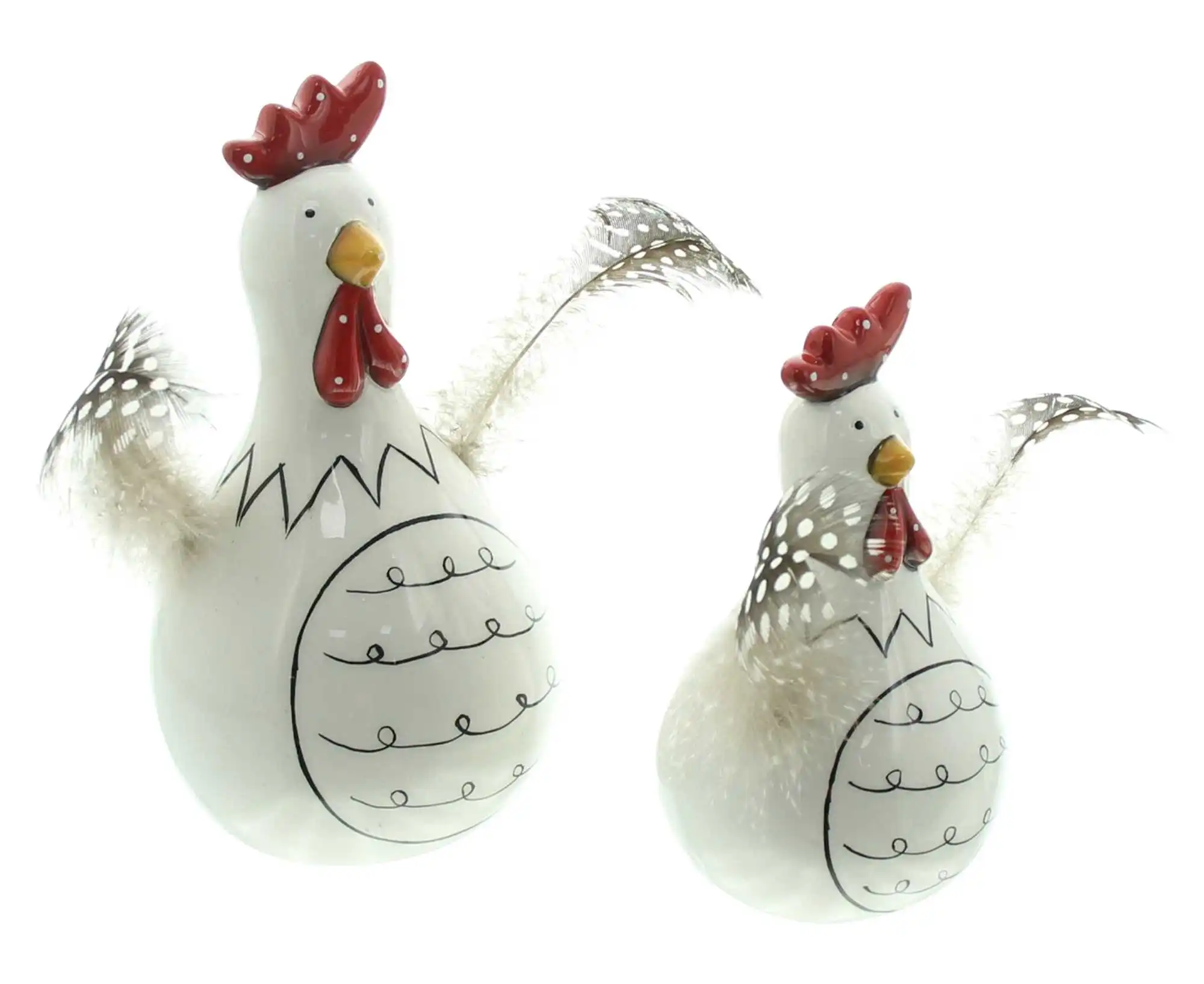 Acheter Lot de 2 poules "plumes"  dans la boutique en ligne de Frank Flechtwaren pour Lapin &amp; co