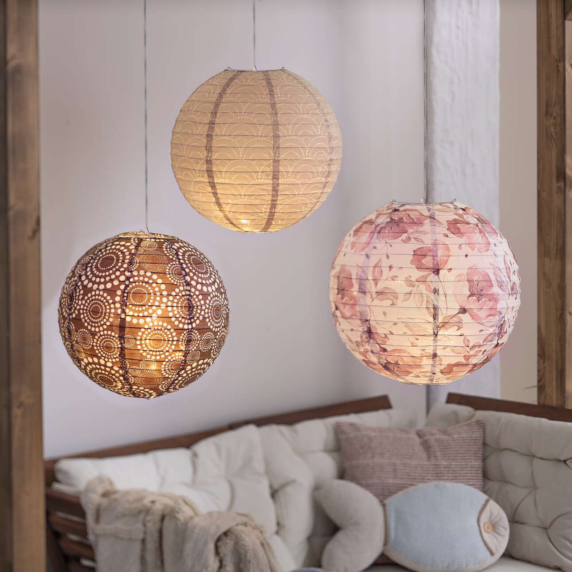 Acheter Lot de 3 lampions "harmonie"  dans la boutique en ligne de Frank Flechtwaren