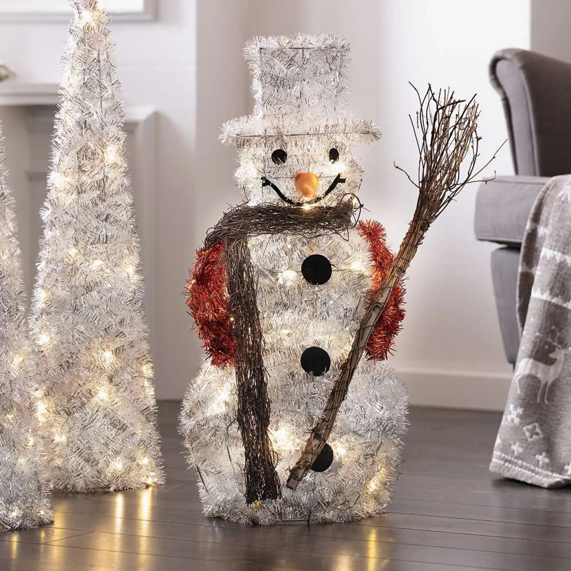 Acheter Bonhomme de neige LED "scintillement argenté"  dans la boutique en ligne de Frank Flechtwaren