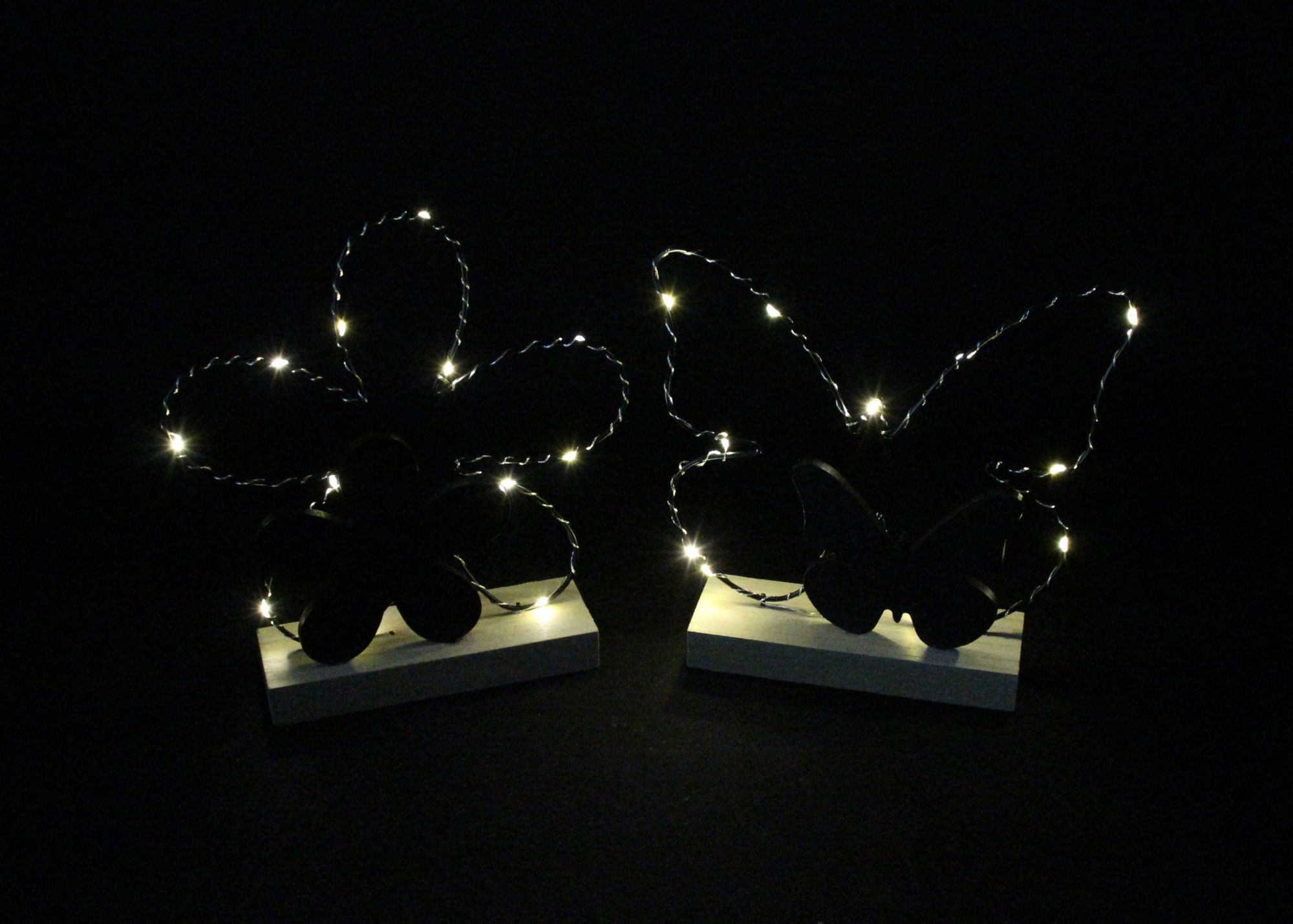 Acheter Lot de 2 déco LED "papillon et fleur"  dans la boutique en ligne de Frank Flechtwaren pour Pâques