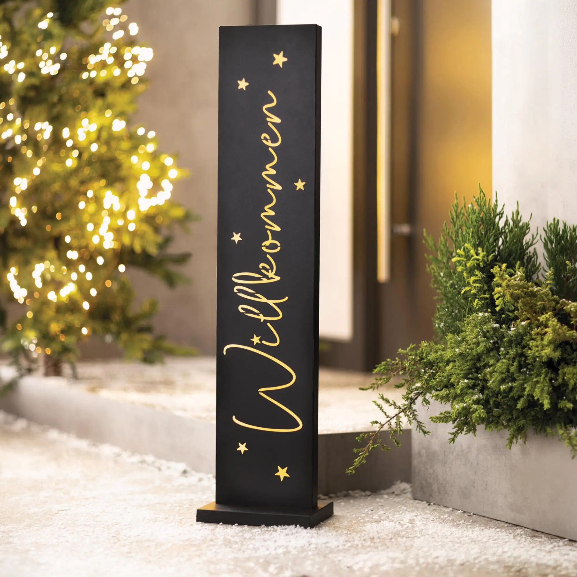 Acheter Panneau LED « Bienvenue »  dans la boutique en ligne de Frank Flechtwaren