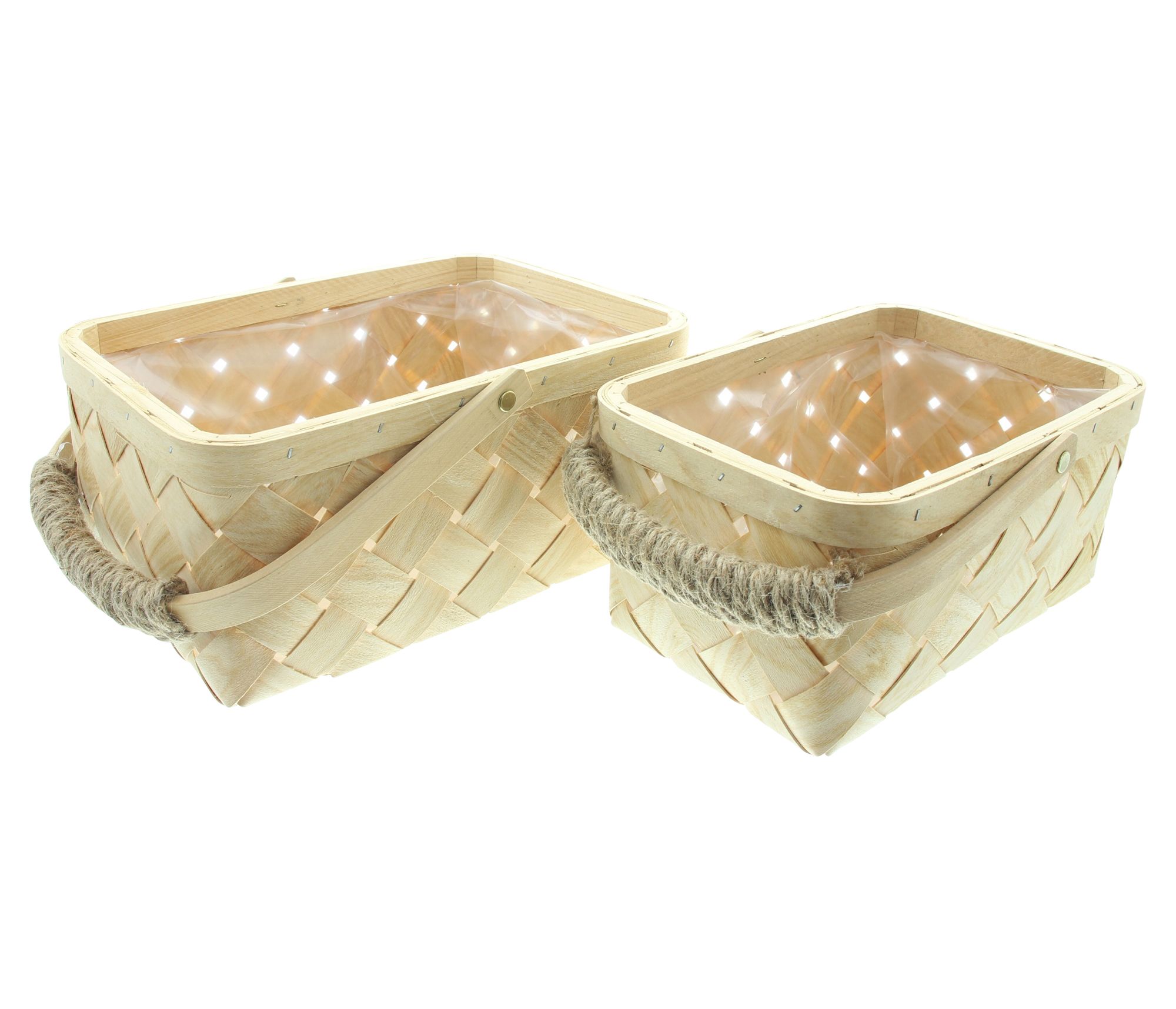 Acheter Panier à plantes « copeaux de bois » avec arceau, lot de 2 dans la boutique en ligne de Frank Flechtwaren pour Nouvel arrivage