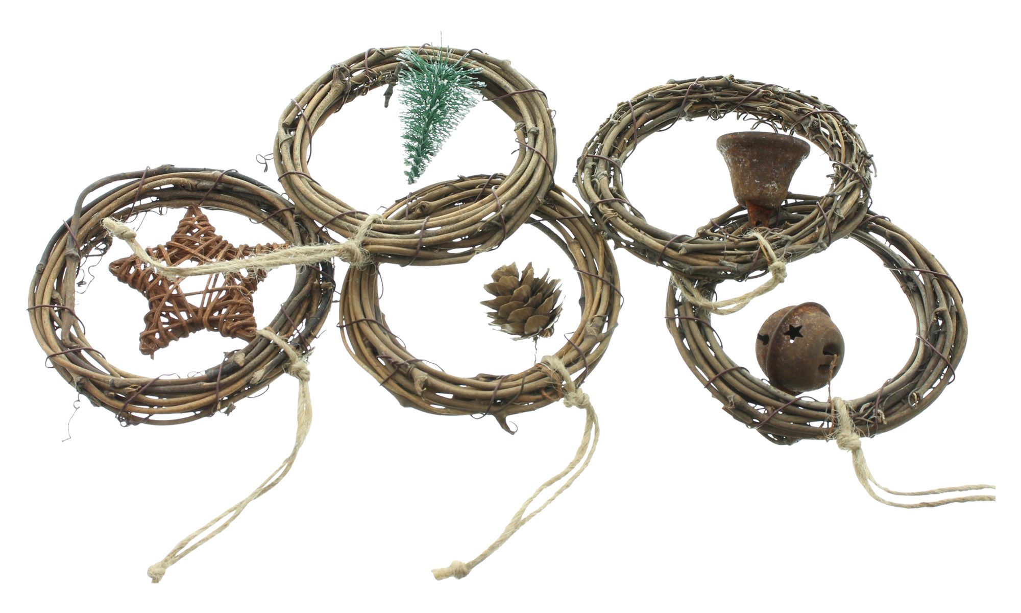 Acheter Lot de 5 suspensions "mini couronne"  dans la boutique en ligne de Frank Flechtwaren pour Décorations pour sapins de Noël