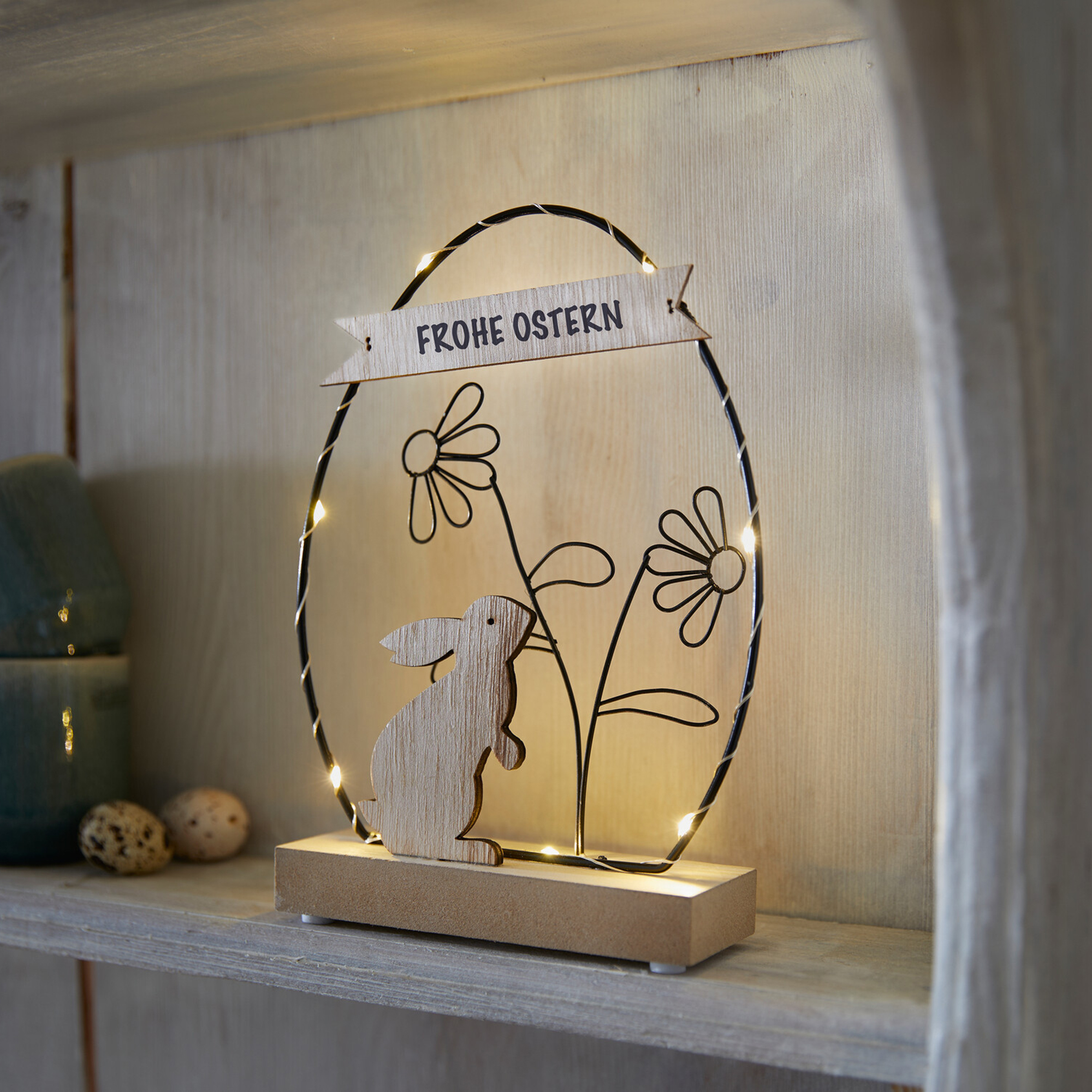 Acheter Oeuf LED "Frohe Ostern"  dans la boutique en ligne de Frank Flechtwaren