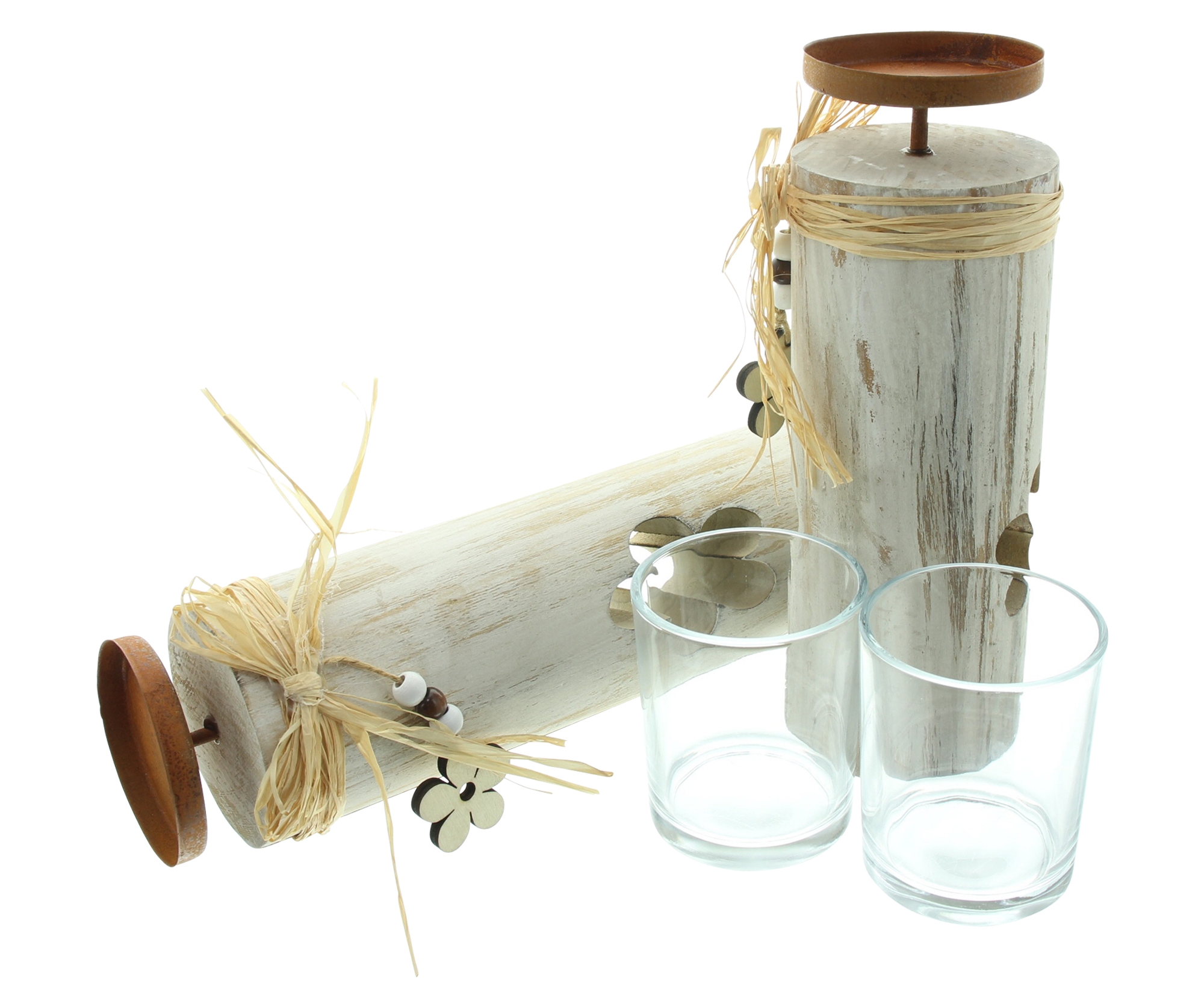 Acheter Lot de 2 lumignons "fleurs"  dans la boutique en ligne de Frank Flechtwaren pour Photophores