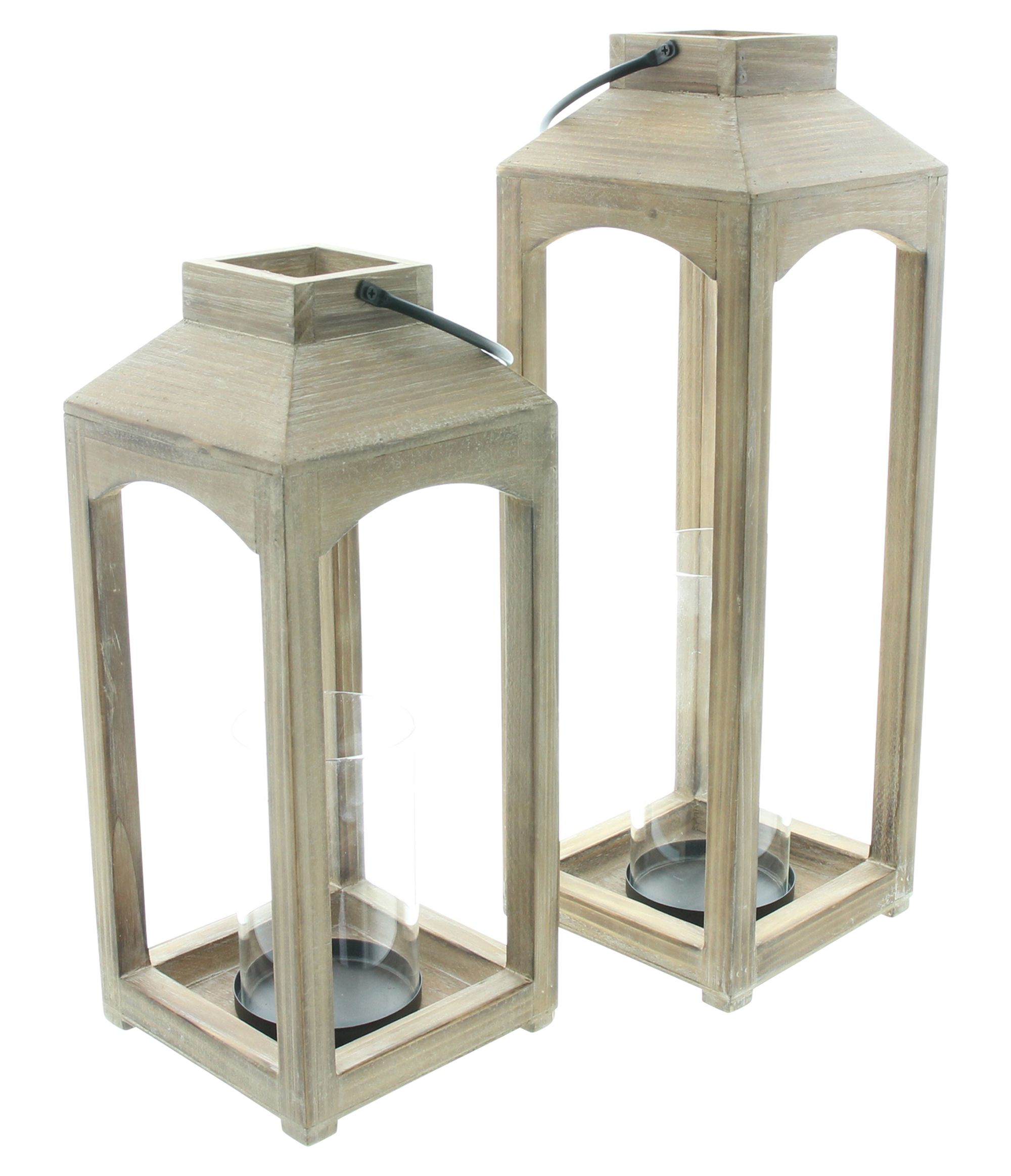 Acheter Lot de 2 lanternes "Wood"  dans la boutique en ligne de Frank Flechtwaren pour Lanternes