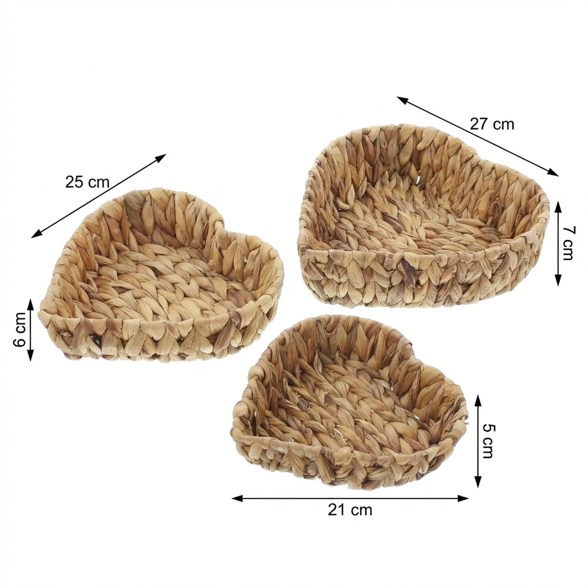 Acheter Lot de 3 coupes déco "coeur"  dans la boutique en ligne de Frank Flechtwaren pour Coup de coeur