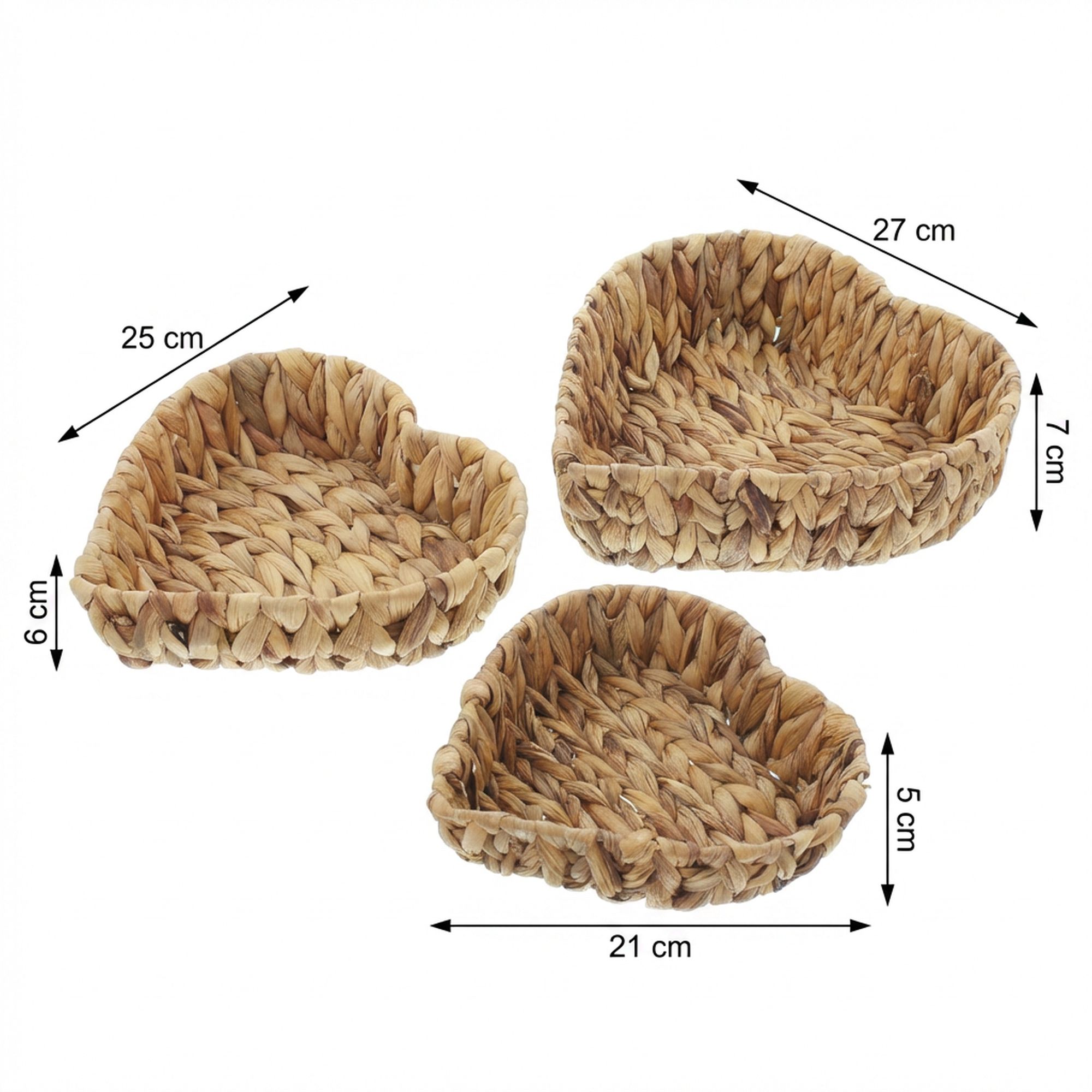 Acheter Lot de 3 coupes déco "coeur"  dans la boutique en ligne de Frank Flechtwaren pour Coup de coeur