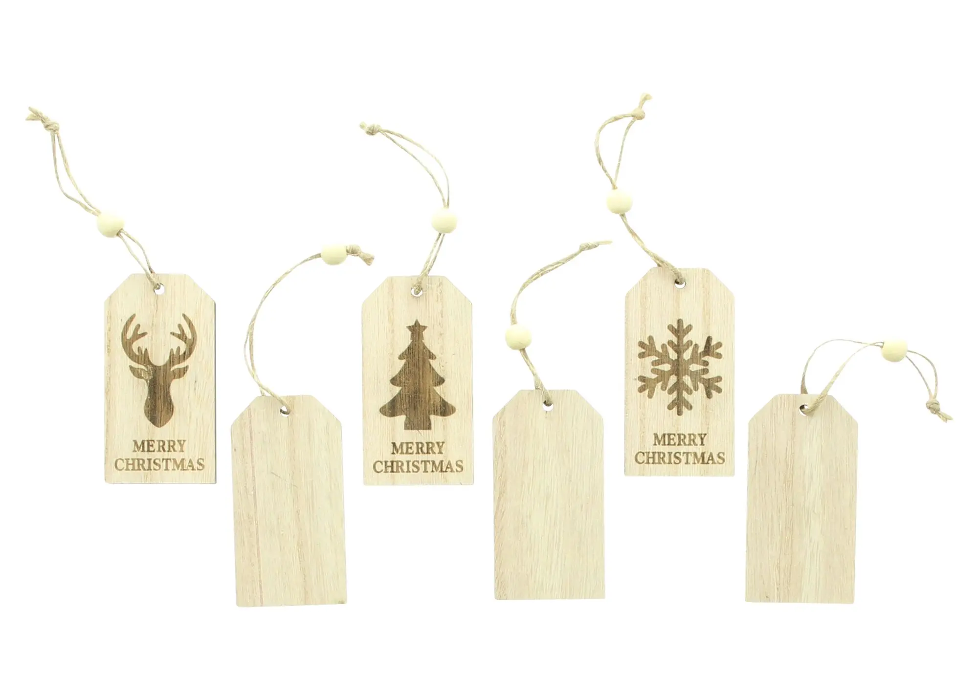 Acheter Lot de 6 suspensions "Merry Christmas"  dans la boutique en ligne de Frank Flechtwaren pour Baumschmuck