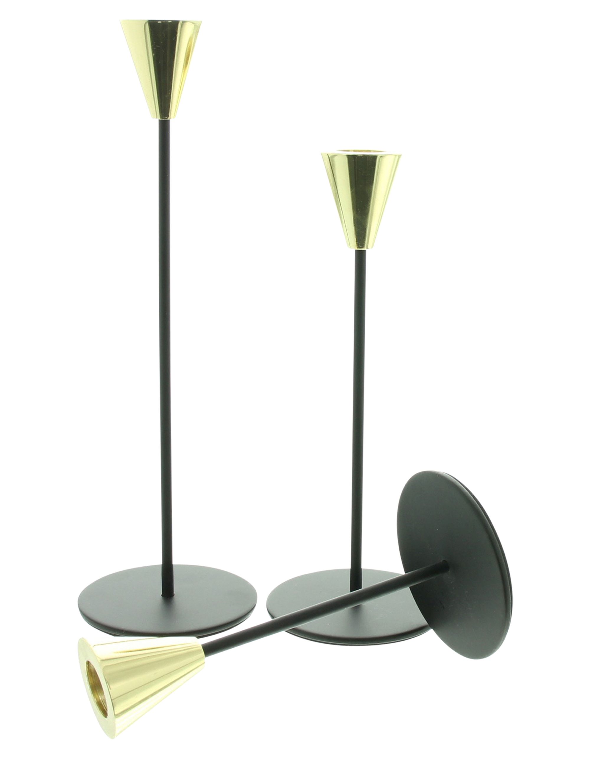 Acheter Lot de 3 bougeoirs "noir et doré"  dans la boutique en ligne de Frank Flechtwaren pour Pâques