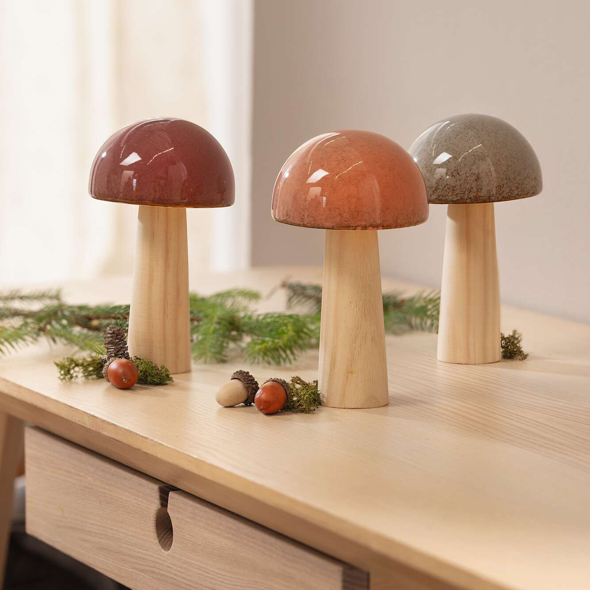 Acheter Lot de 3 champignons "Glossy"  dans la boutique en ligne de Frank Flechtwaren