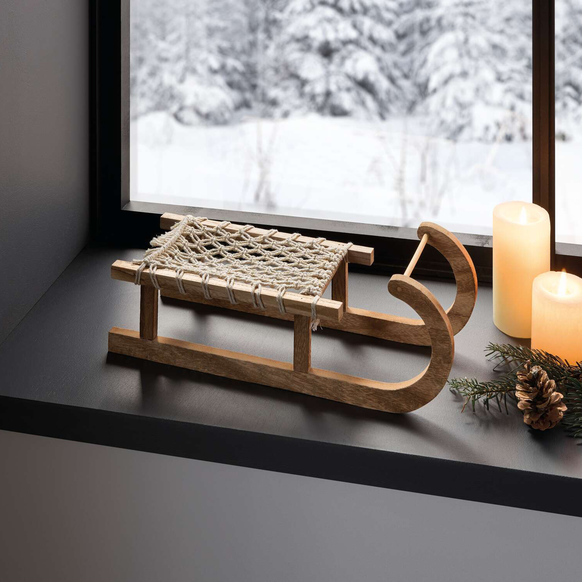 Acheter Décoration hivernale "luge"  dans la boutique en ligne de Frank Flechtwaren pour Traîneaux