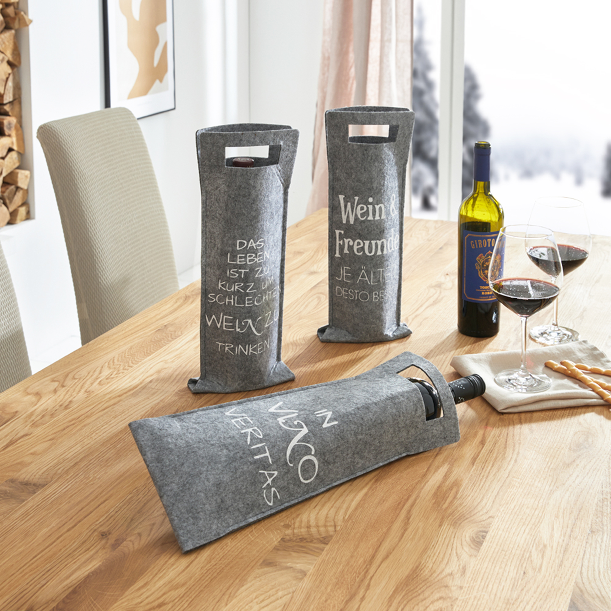 Acheter Lot de 3 sacs cadeaux "vin"  dans la boutique en ligne de Frank Flechtwaren