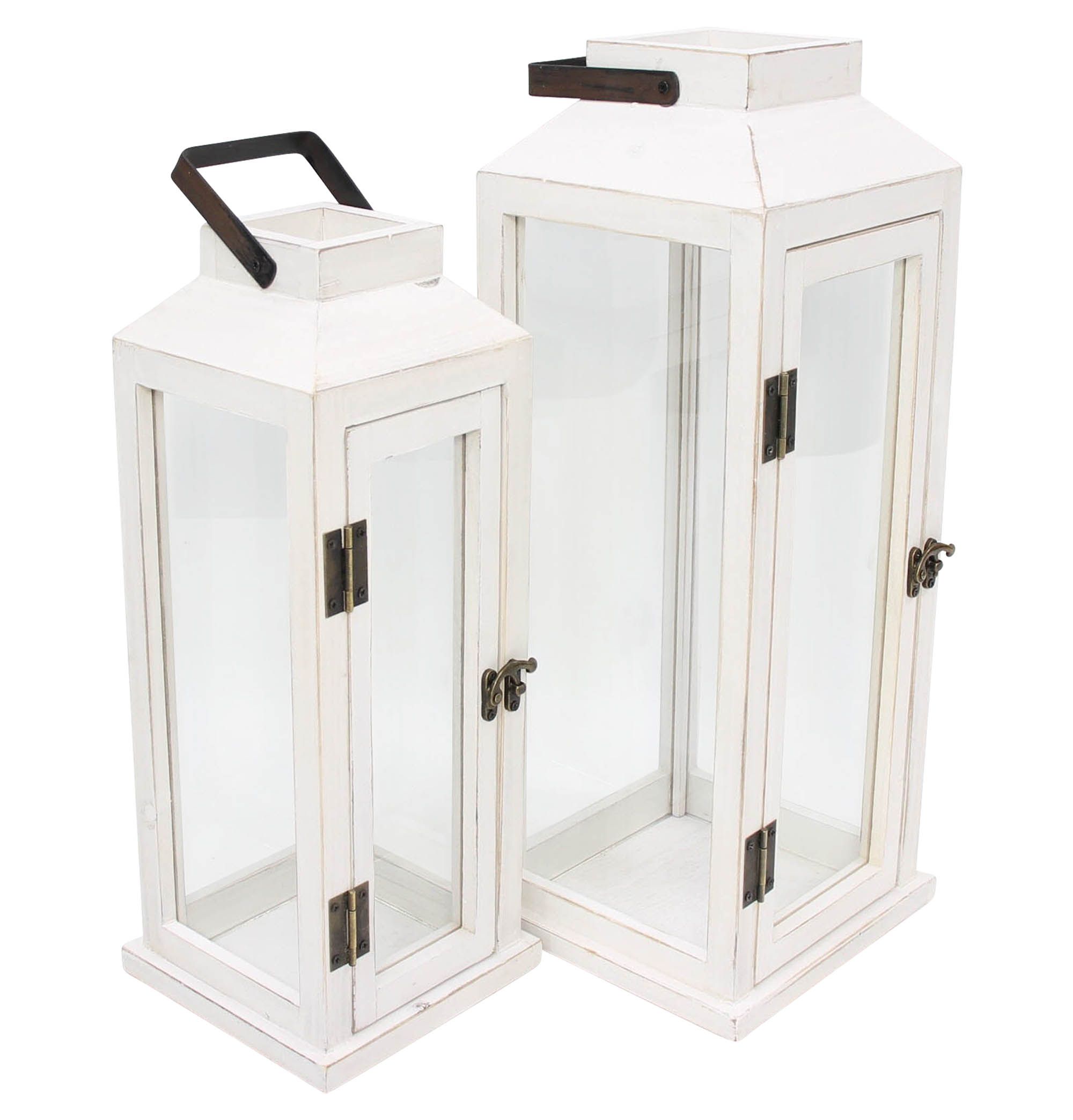 Acheter Lanterne « White washed », lot de 2 dans la boutique en ligne de Frank Flechtwaren pour Lanternes