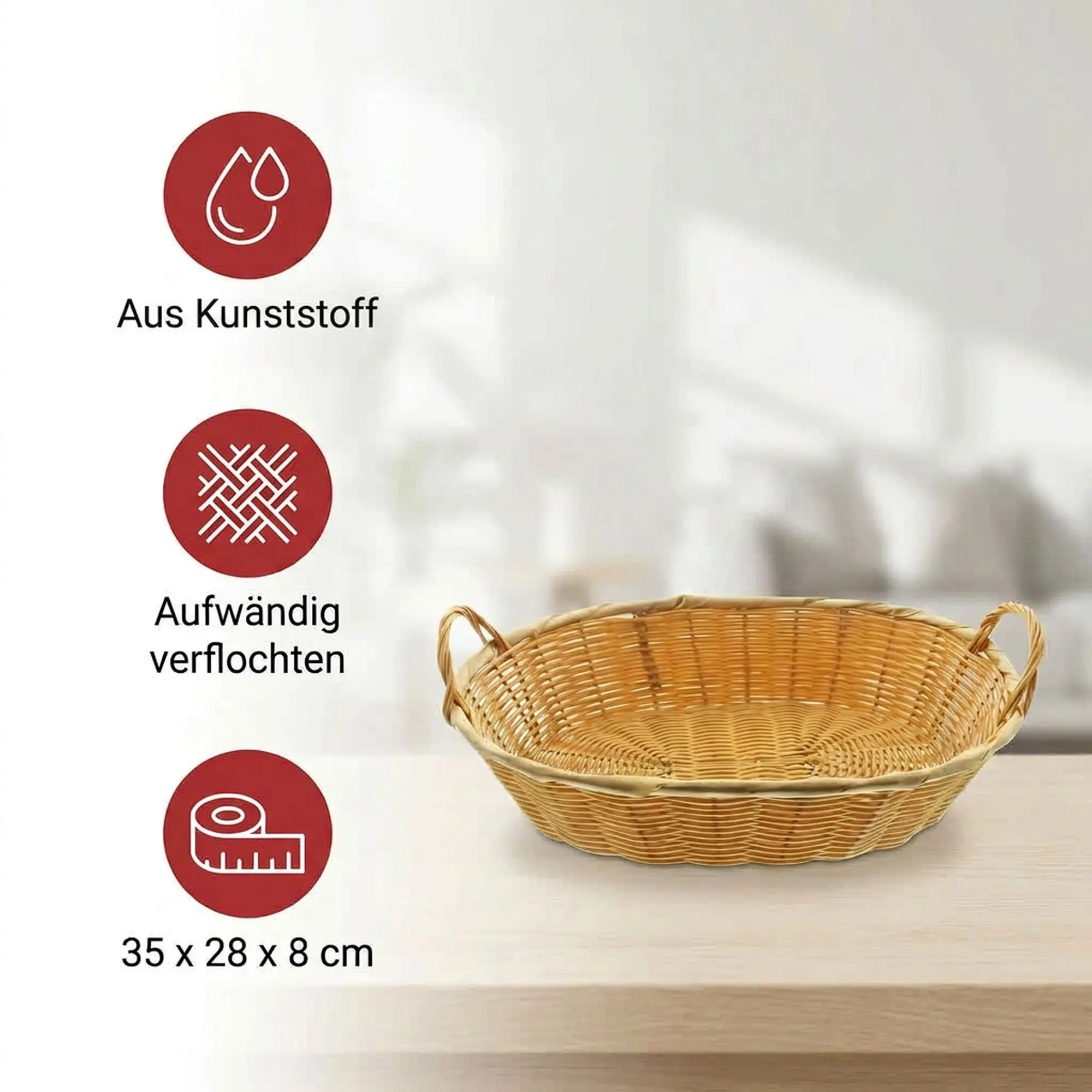 Acheter Corbeille avec ances "polyrotin"  dans la boutique en ligne de Frank Flechtwaren pour Décorations magasin