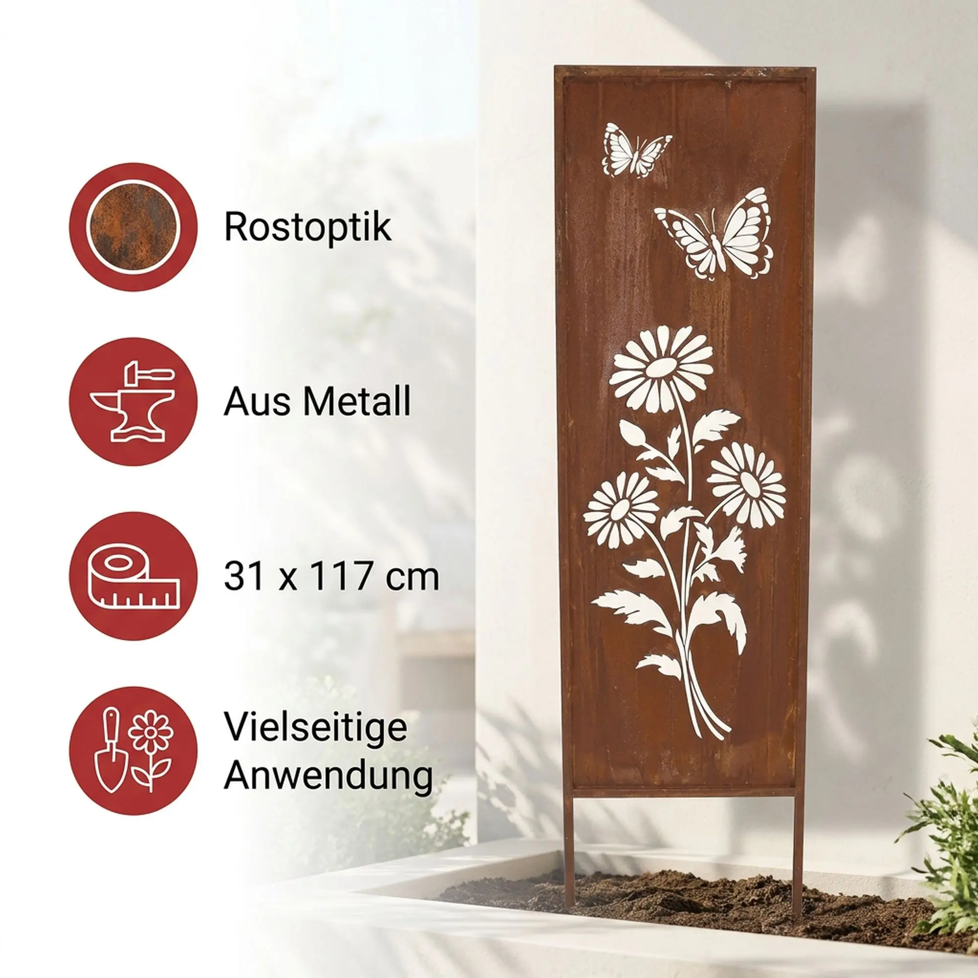 Acheter Panneau de jardin "prairie d'été"  dans la boutique en ligne de Frank Flechtwaren pour Pics de jardin