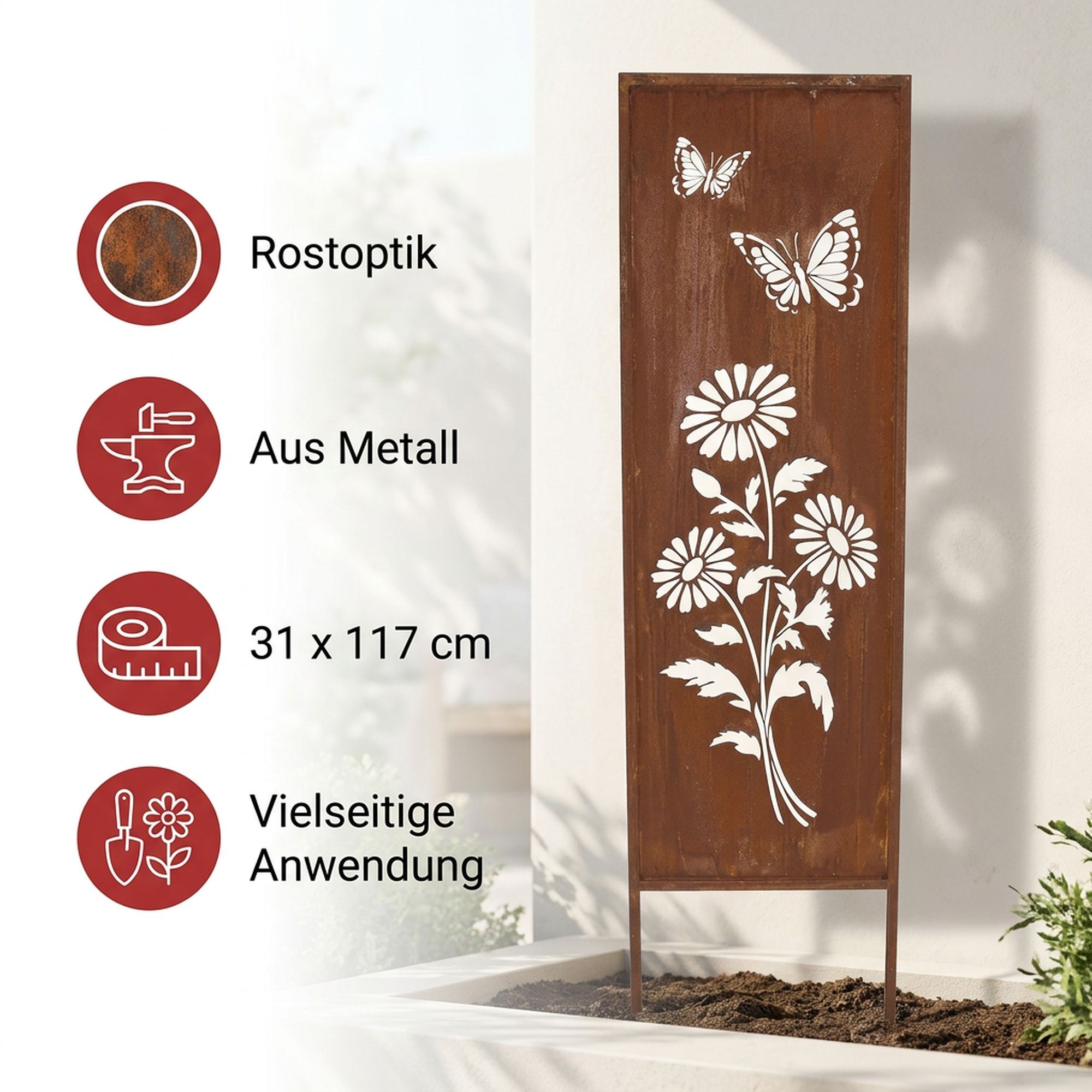 Acheter Panneau de jardin "prairie d'été"  dans la boutique en ligne de Frank Flechtwaren pour Pics de jardin