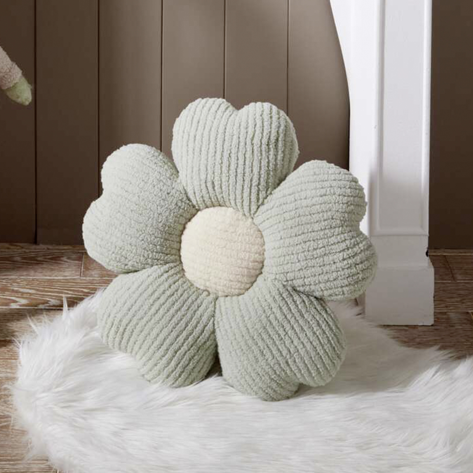 Acheter Coussin fleur "velours côtelé"  dans la boutique en ligne de Frank Flechtwaren