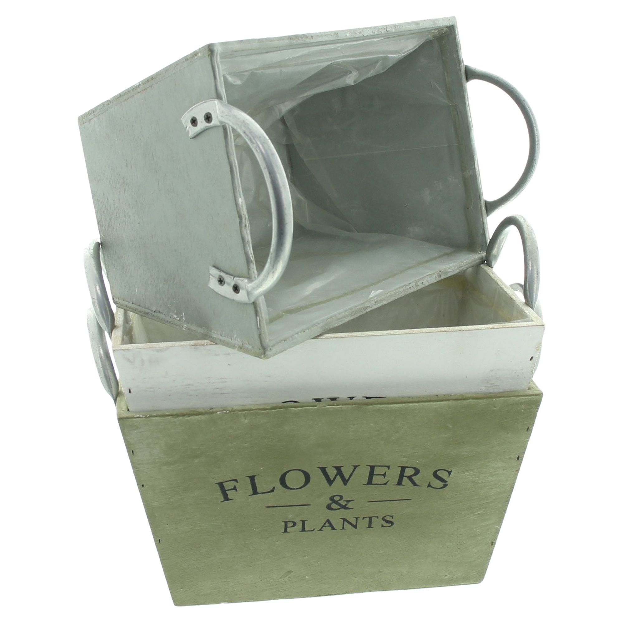 Acheter Lot de 3 jardinières "Flowers &amp; Plants"  dans la boutique en ligne de Frank Flechtwaren pour Pots de fleurs