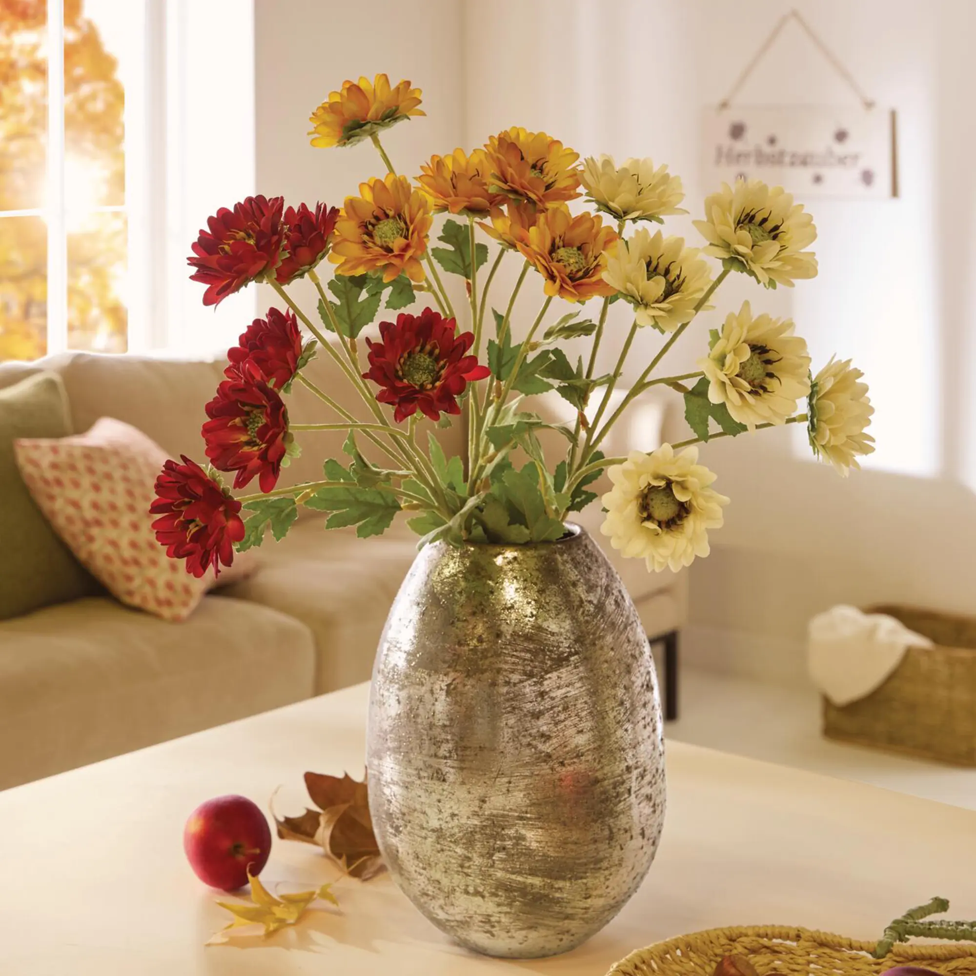 Acheter Fleur artificielle « Chrysanthème », lot de 3 dans la boutique en ligne de Frank Flechtwaren