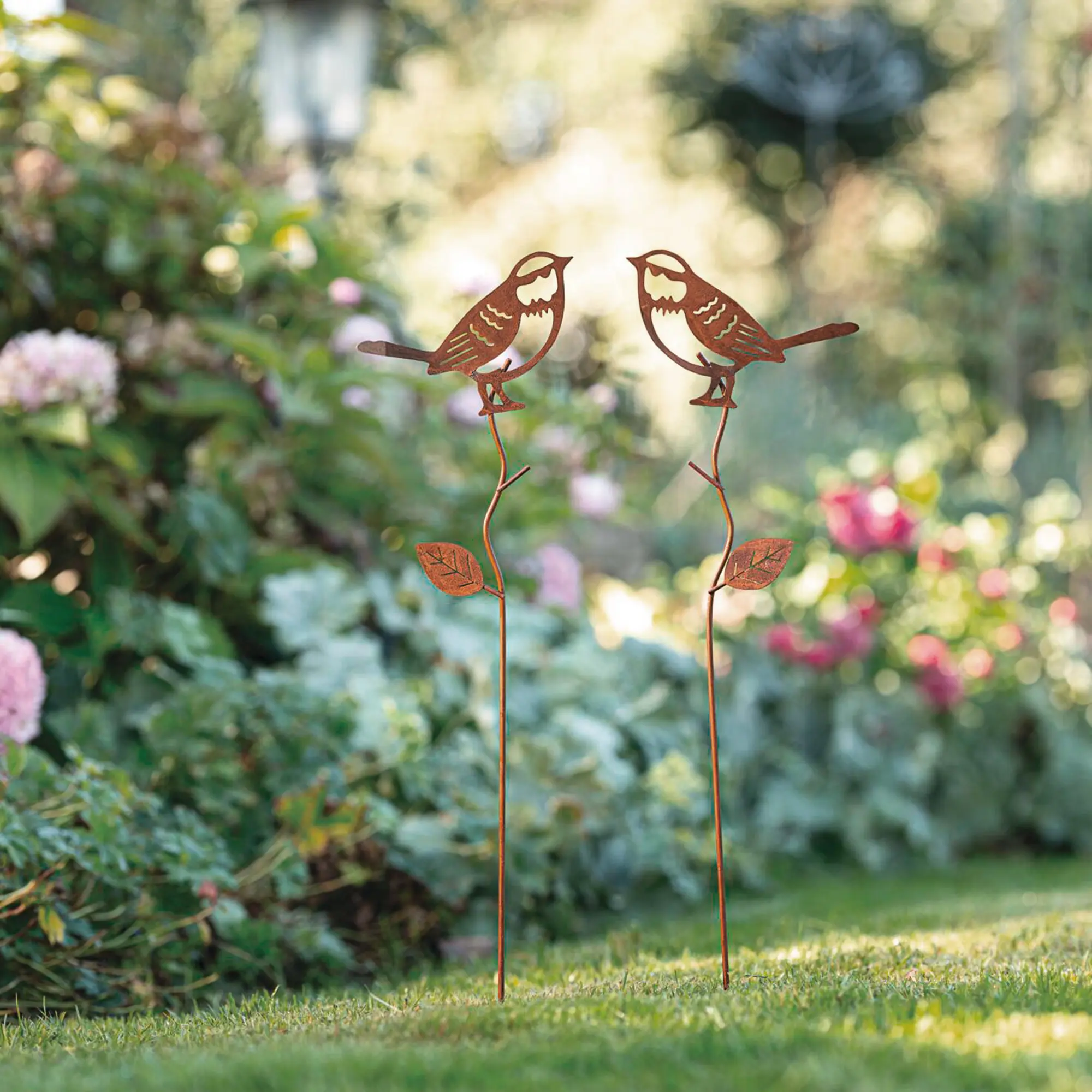 Acheter Lot de 2 pics de jardins "amis oiseaux"  dans la boutique en ligne de Frank Flechtwaren pour Jardin de Pâques coloré