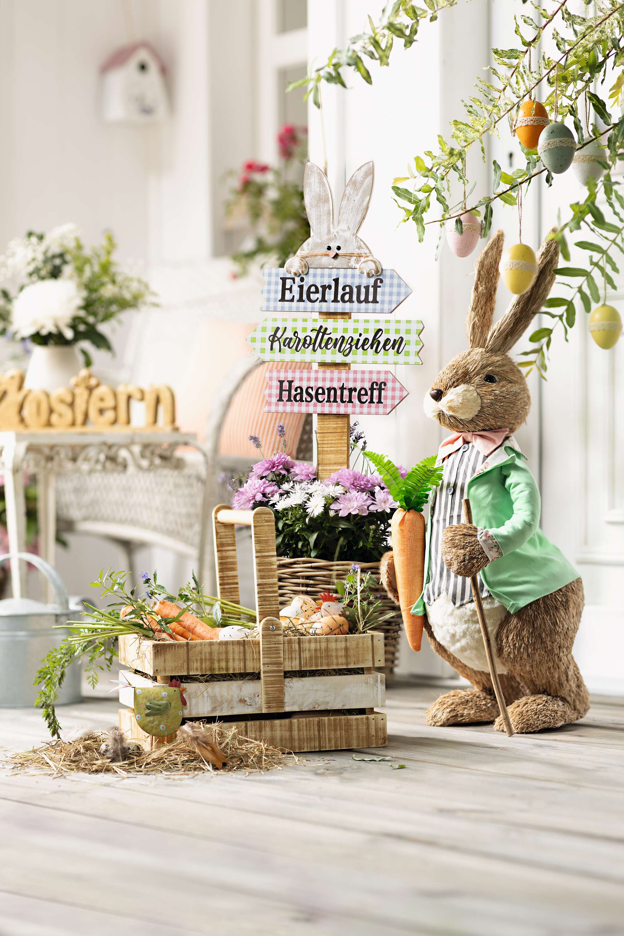 Acheter Panneau de jardin "Osterparty"  dans la boutique en ligne de Frank Flechtwaren pour Lapin &amp; co