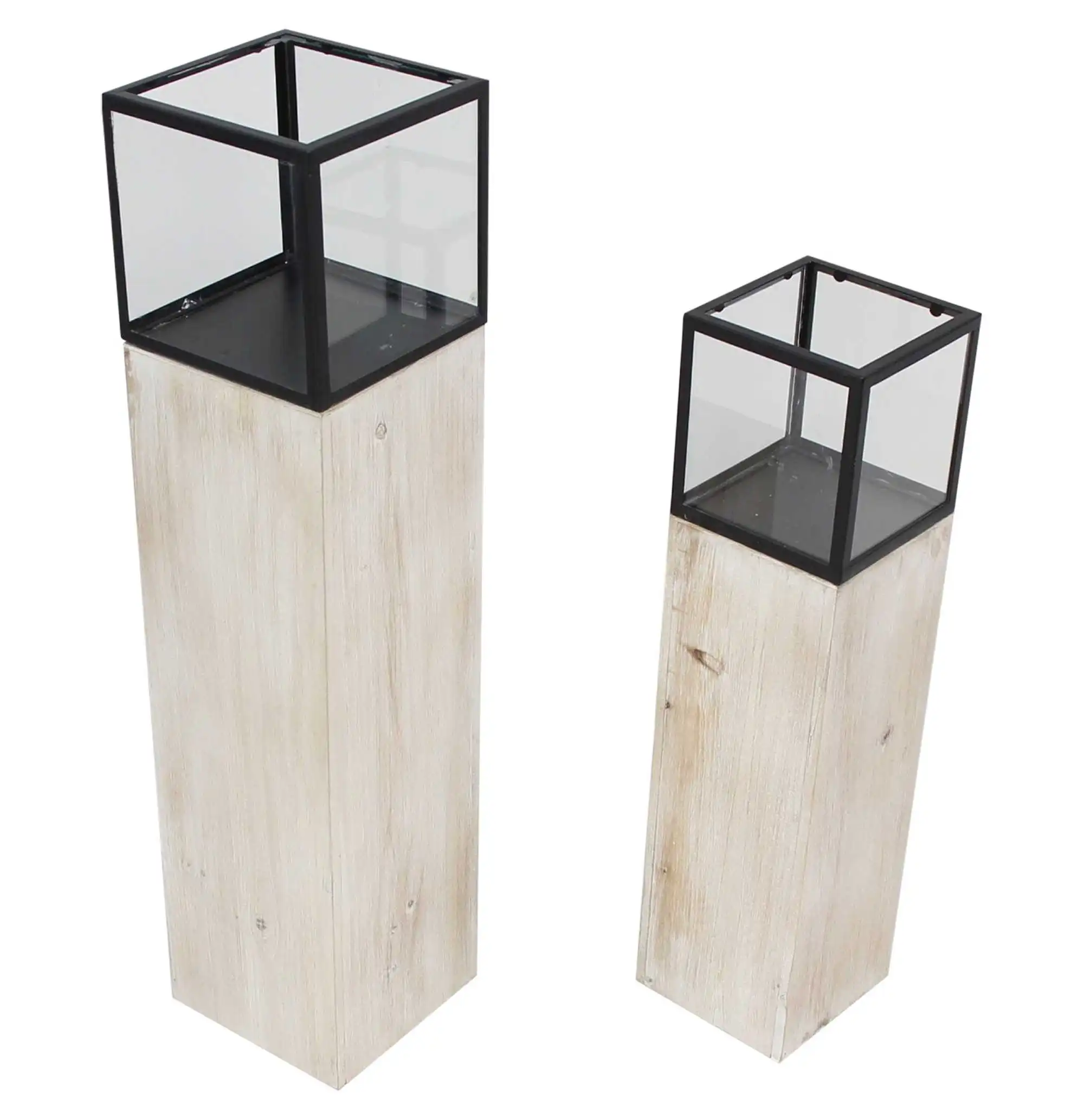 Acheter Lot de 2 colonnes photophores "moderne"  dans la boutique en ligne de Frank Flechtwaren pour Photophores