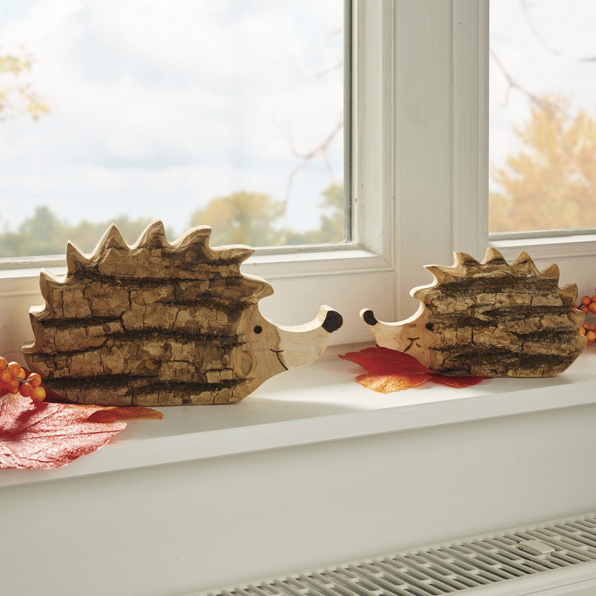 Acheter Lot de 2 décorations en bois "hérisson"  dans la boutique en ligne de Frank Flechtwaren