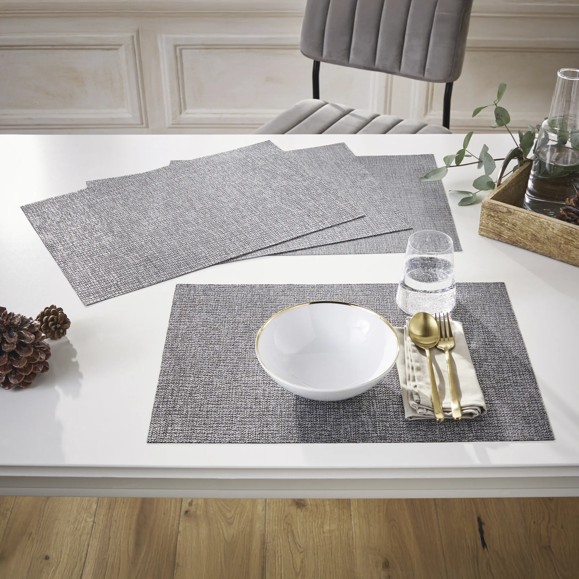 Acheter Lot de 4 sets de table "Grey"  dans la boutique en ligne de Frank Flechtwaren pour Sets de table