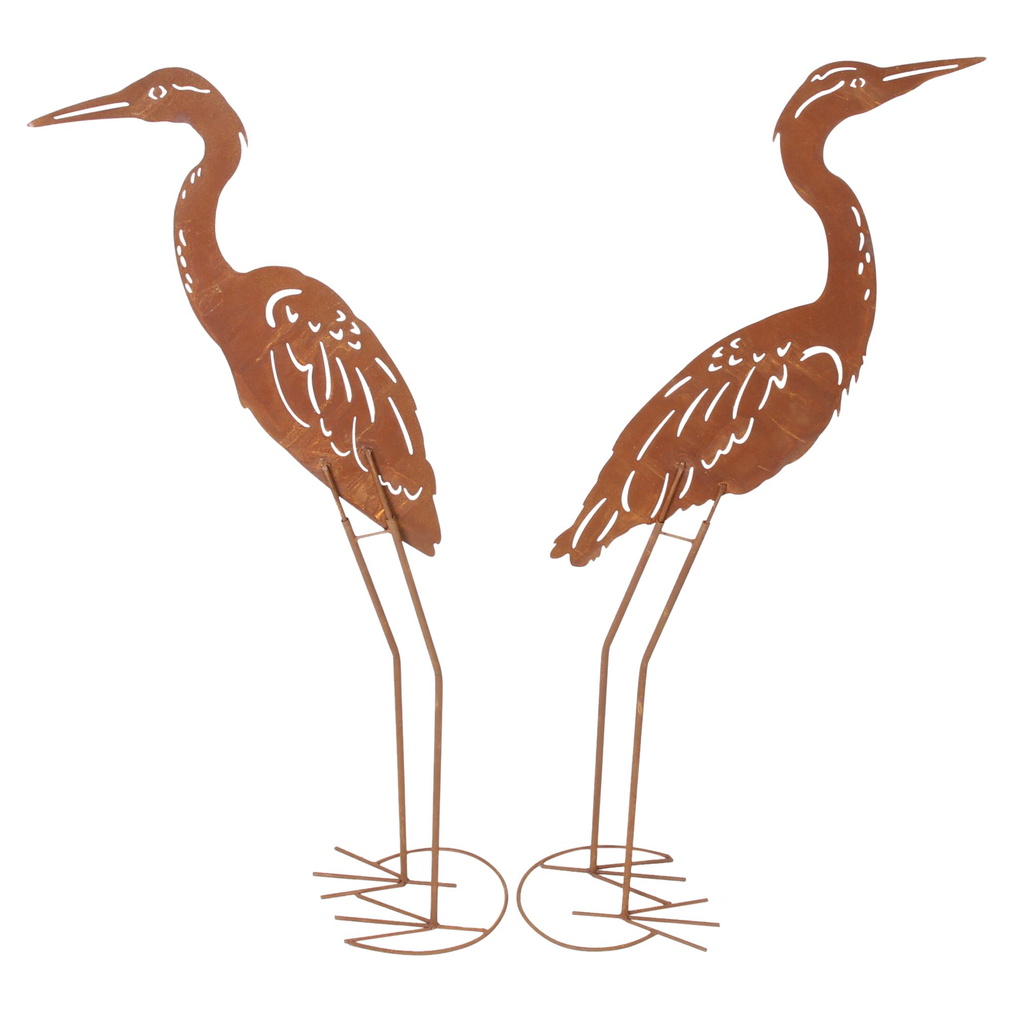 Acheter Lot de 2 oiseaux "rouille"  dans la boutique en ligne de Frank Flechtwaren pour Figurines de jardin