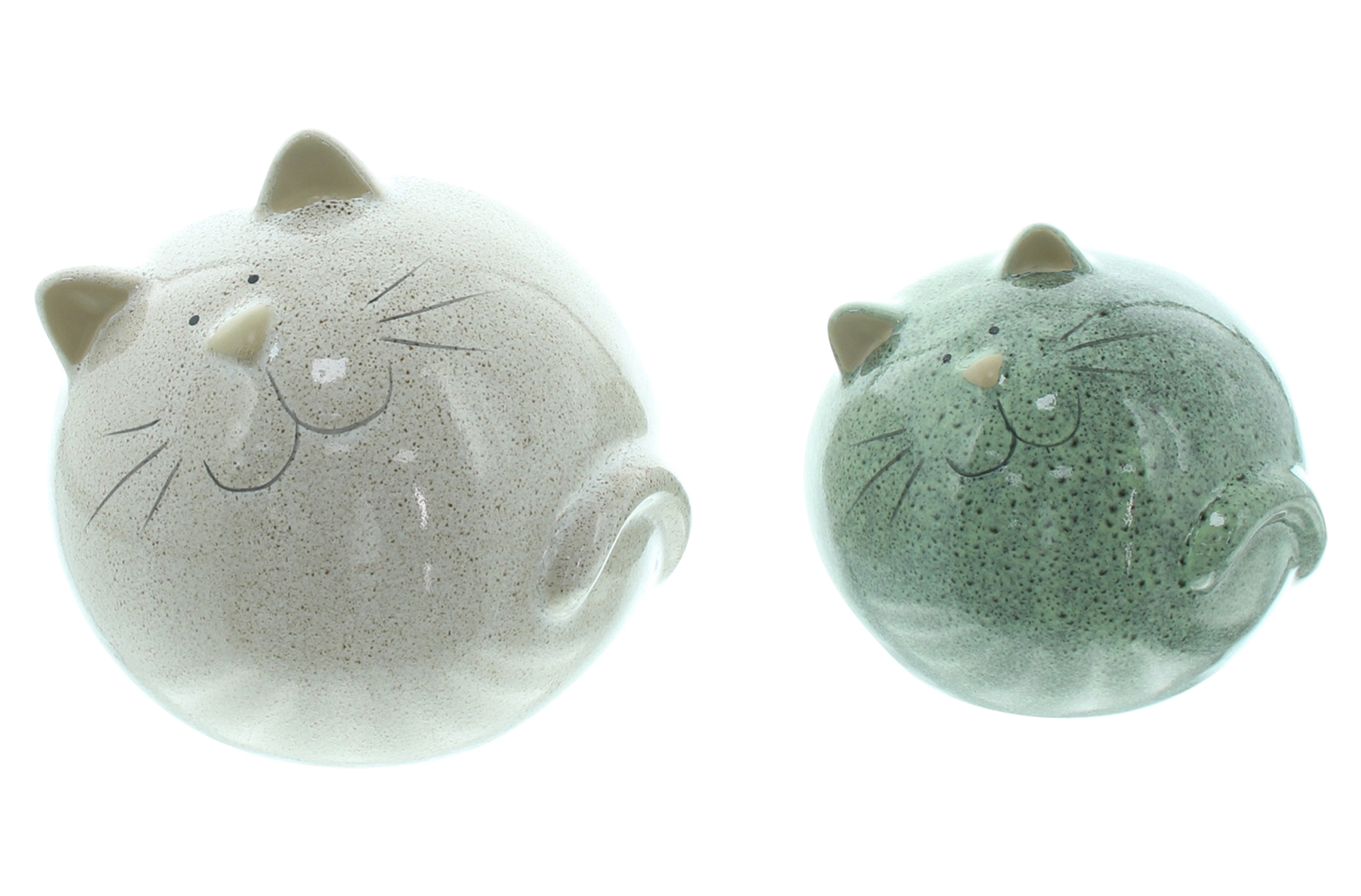 Acheter Lot de 2 figurines de déco "minou rond"  dans la boutique en ligne de Frank Flechtwaren pour Figurines décoratives