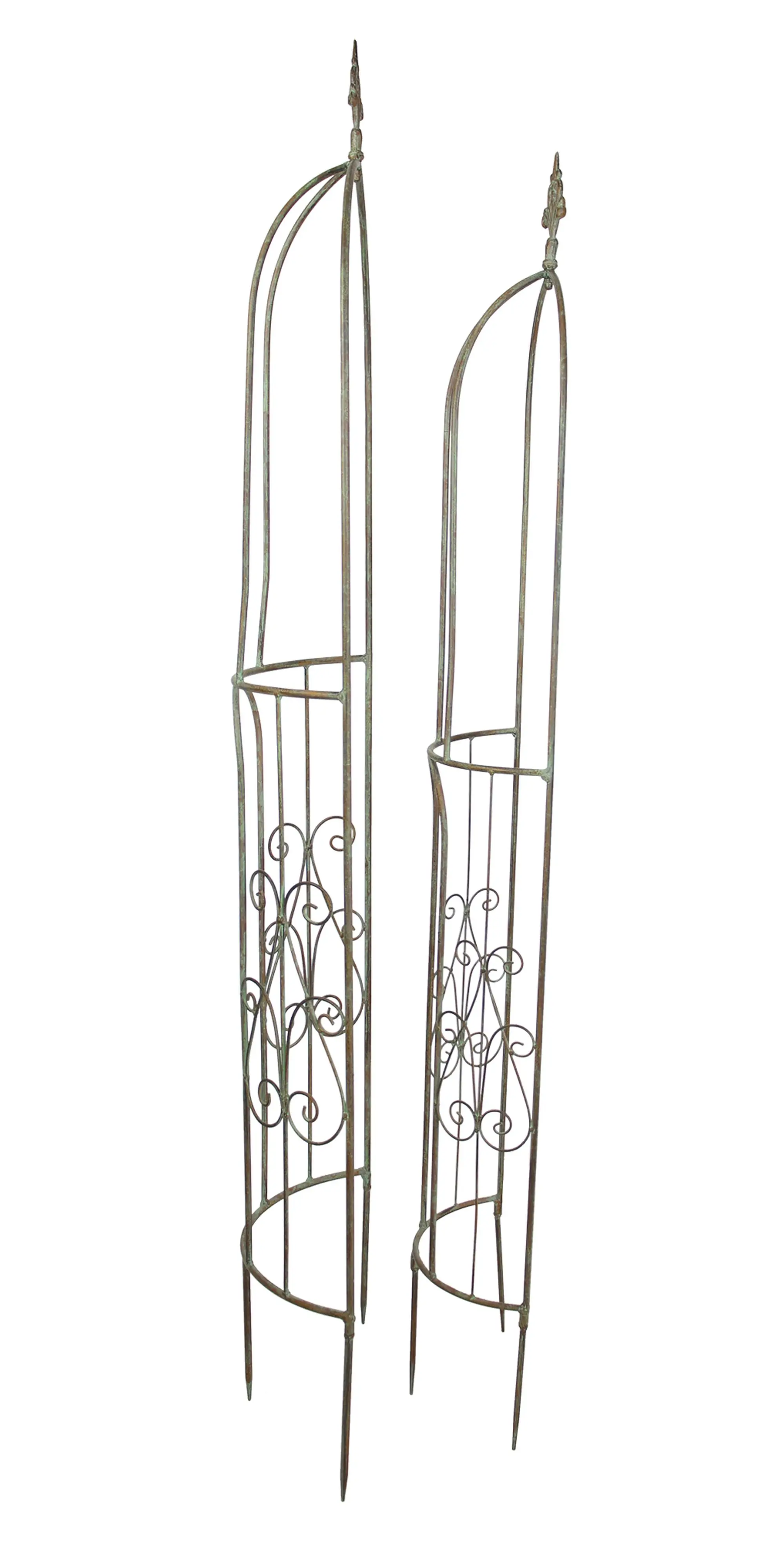 Acheter Lot de 2 treillages demi-cercle "fleur de lys"  dans la boutique en ligne de Frank Flechtwaren pour Pics de jardin
