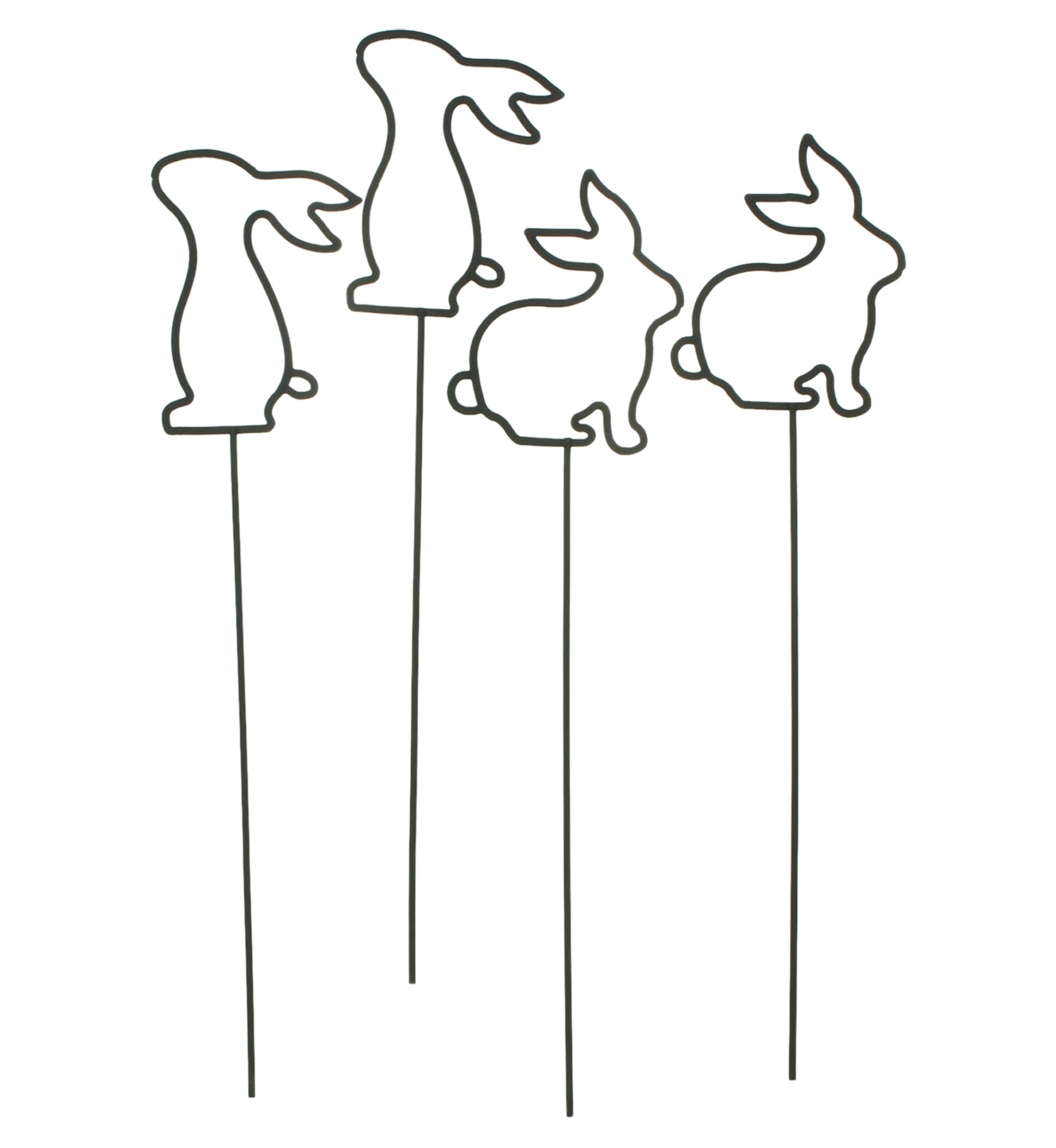 Acheter Lot de 4 pics fleurs "bande de lapins "  dans la boutique en ligne de Frank Flechtwaren pour Idées cadeaux