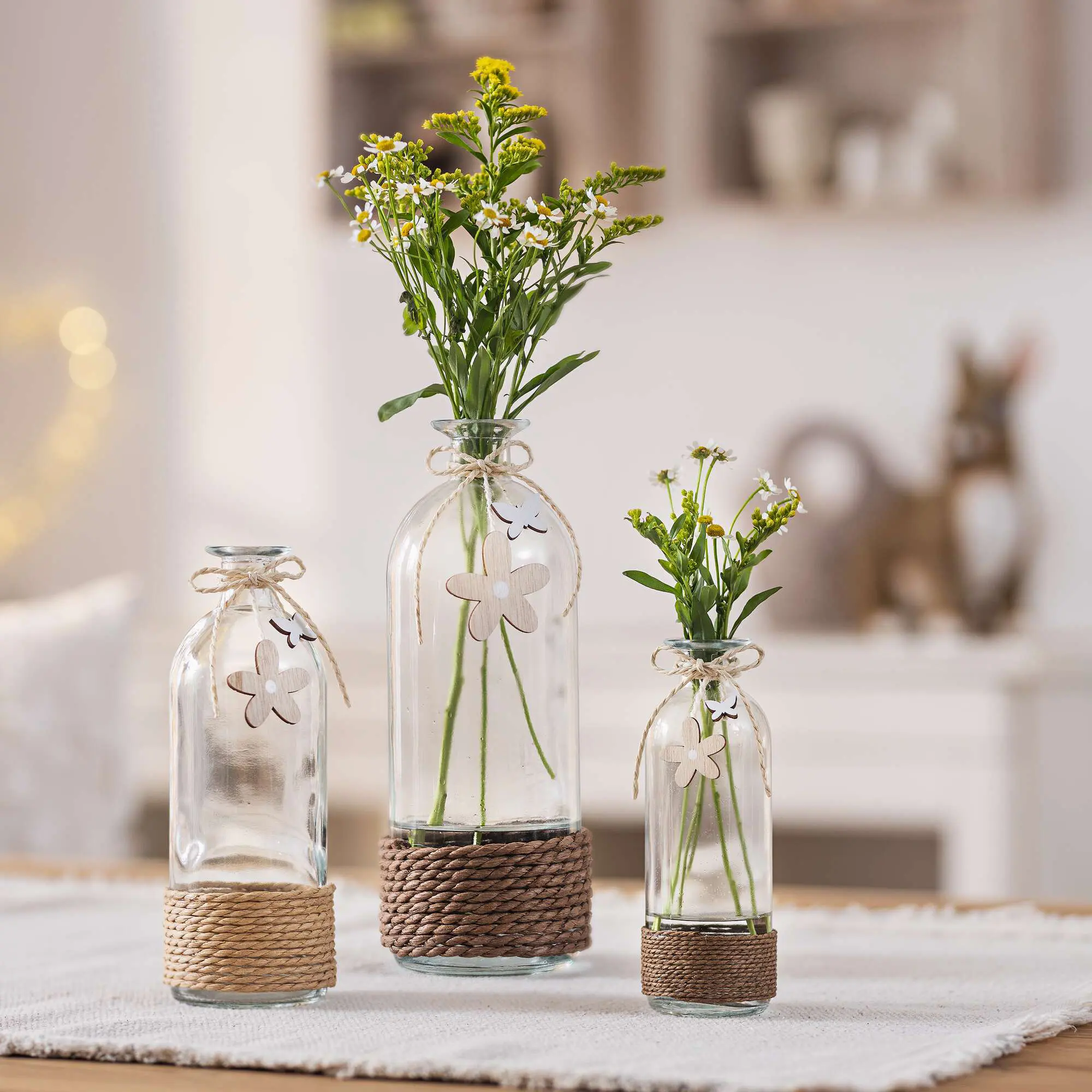 Acheter Lot de 3 vases décoratifs "fleur et papillon"  dans la boutique en ligne de Frank Flechtwaren