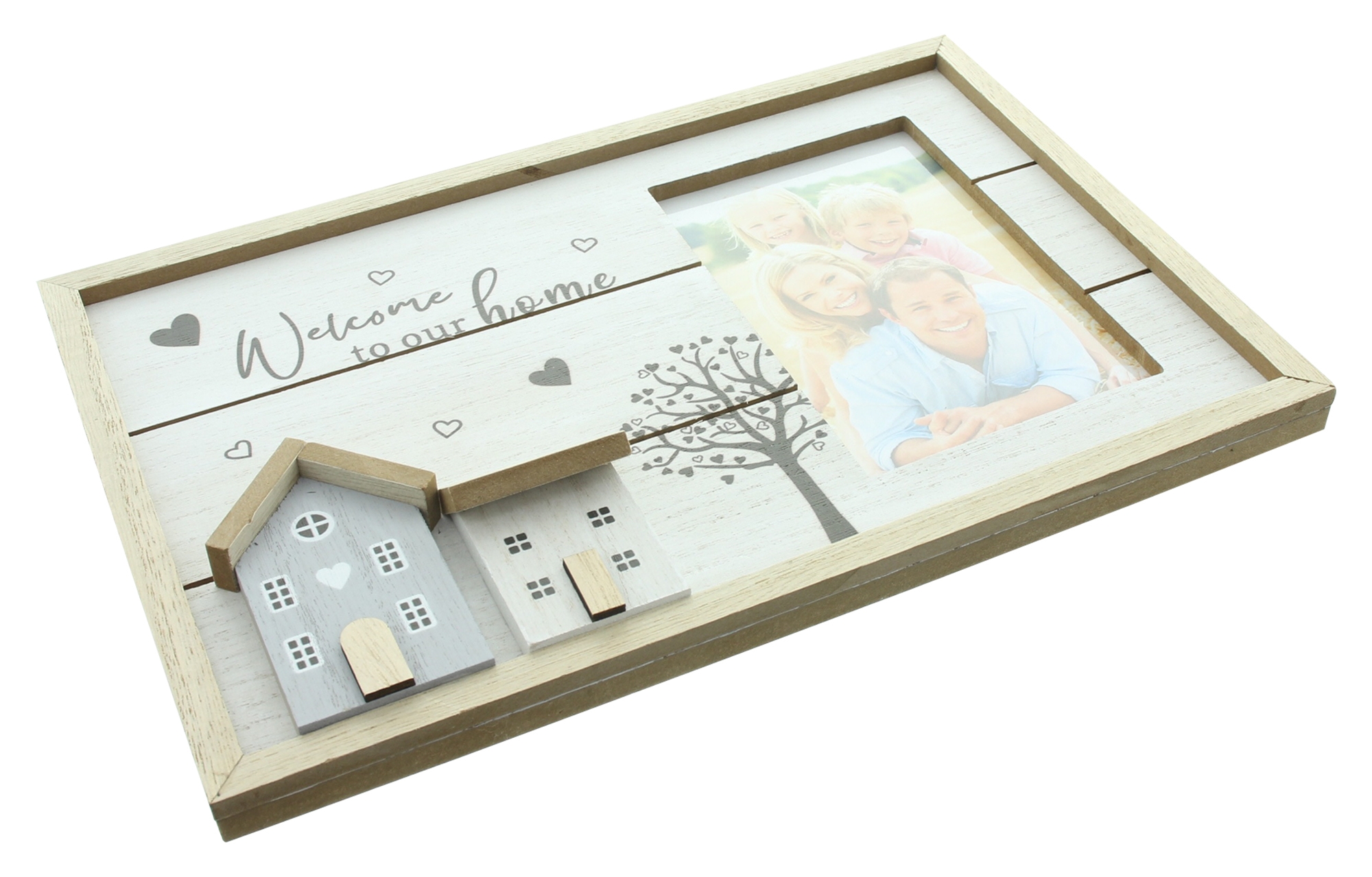 Acheter Cadre photo "bienvenue chez nous"  dans la boutique en ligne de Frank Flechtwaren pour Maison, Maisonette &amp; co.